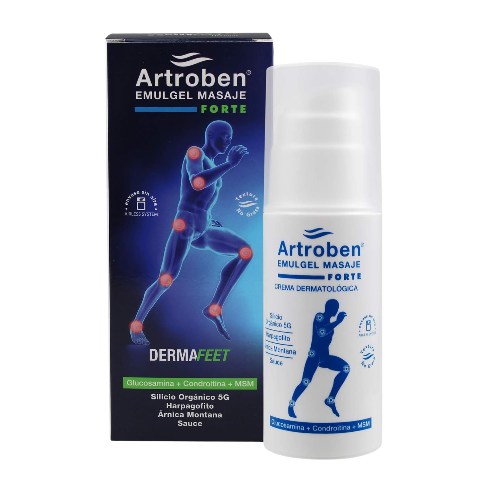 Artroben Derma Feet Crema de Masaje Articular y Muscular 500 ml. Fórmula con 17 Activos Naturales. Alivio Piernas Cansadas y Contracturas. Ideal Pre y Post Deporte.