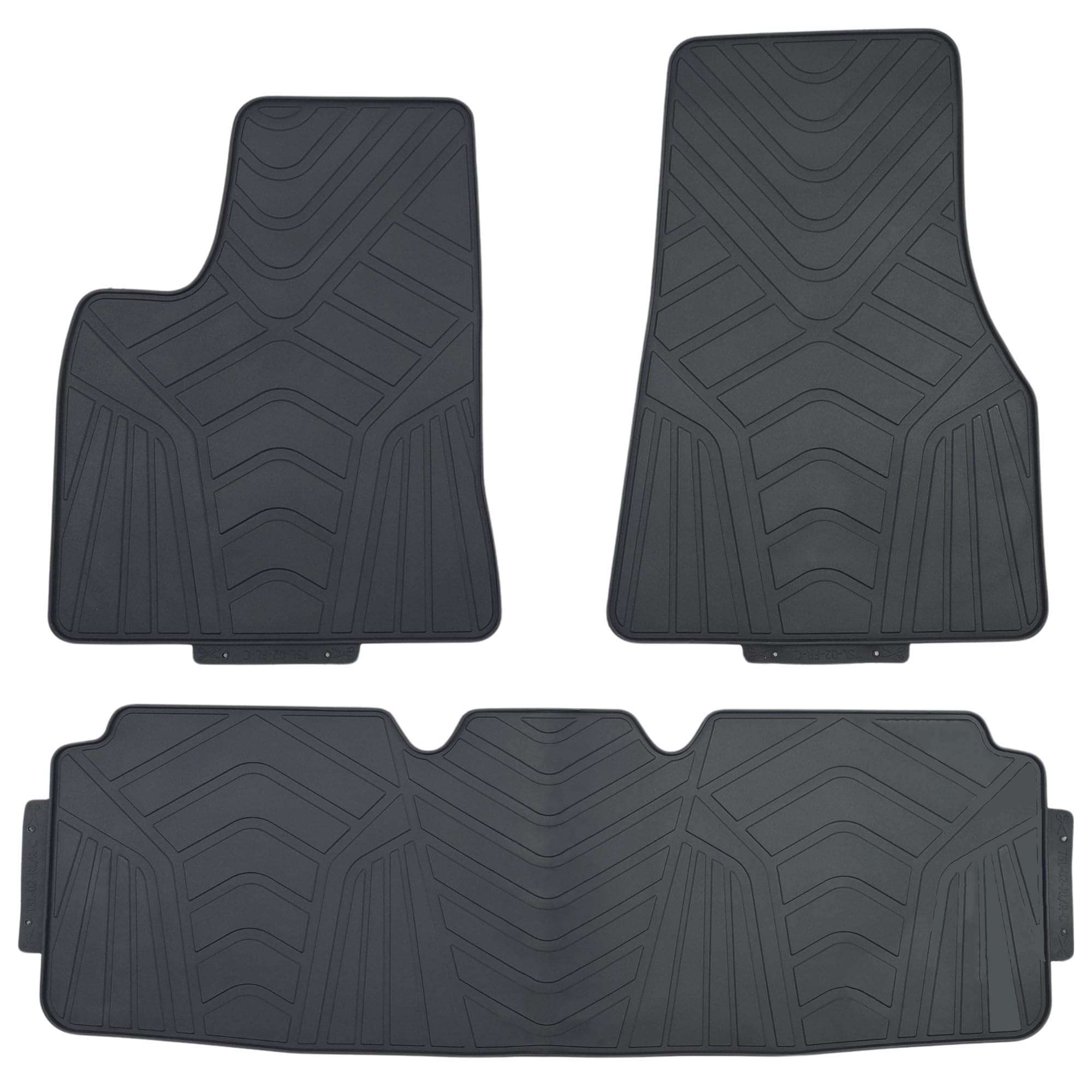 Photo 1 of Custom-fit for 2012-2020 Tesla Model S Premium All-Weather Rubber Floor Mats and Liners Front and 2nd Row Heavy Duty Set (Black)