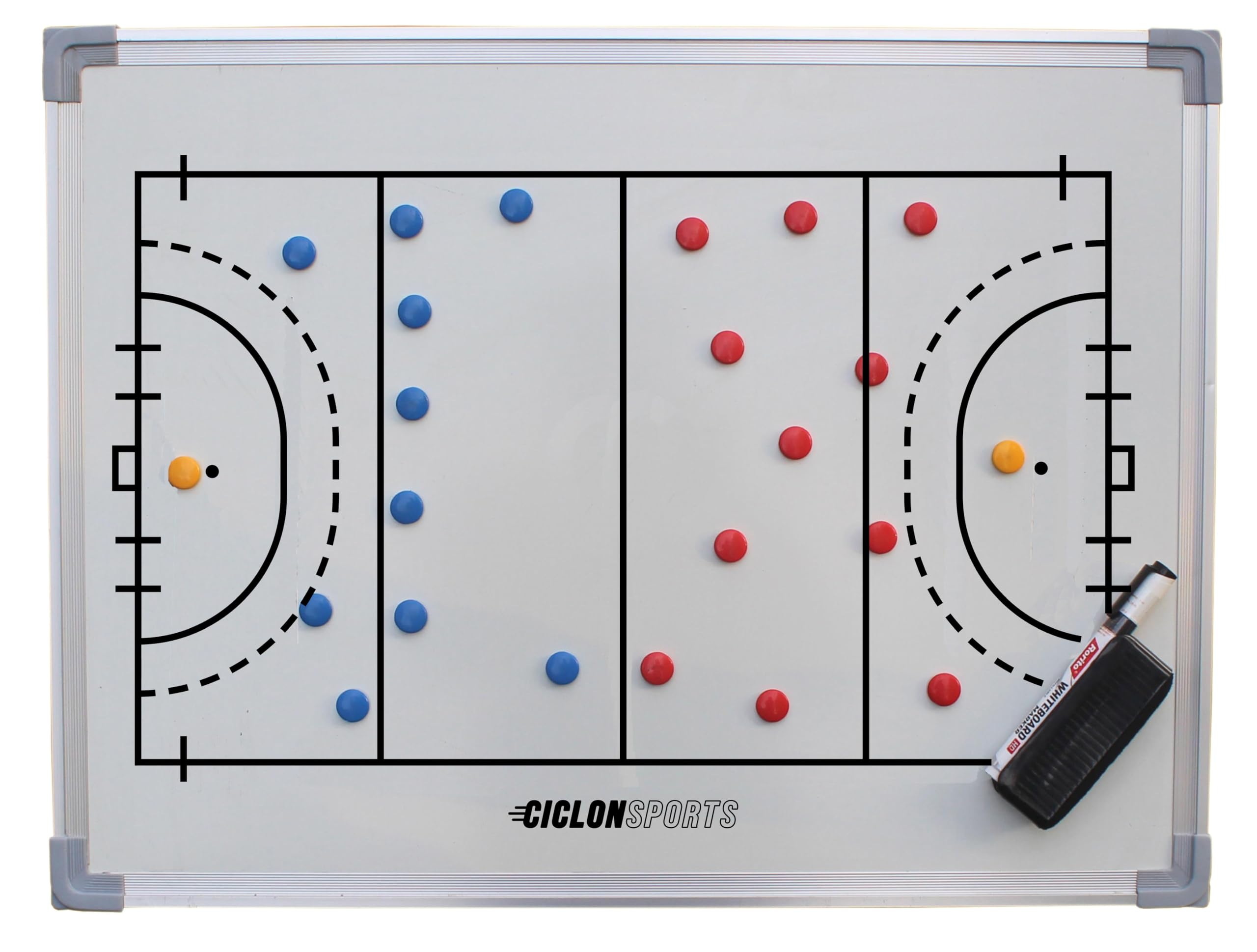 Tavola tattica da hockey | Lavagna magnetica da allenatore da hockey 45 x 60 cm | Con borsa per il trasporto, magneti e accessori