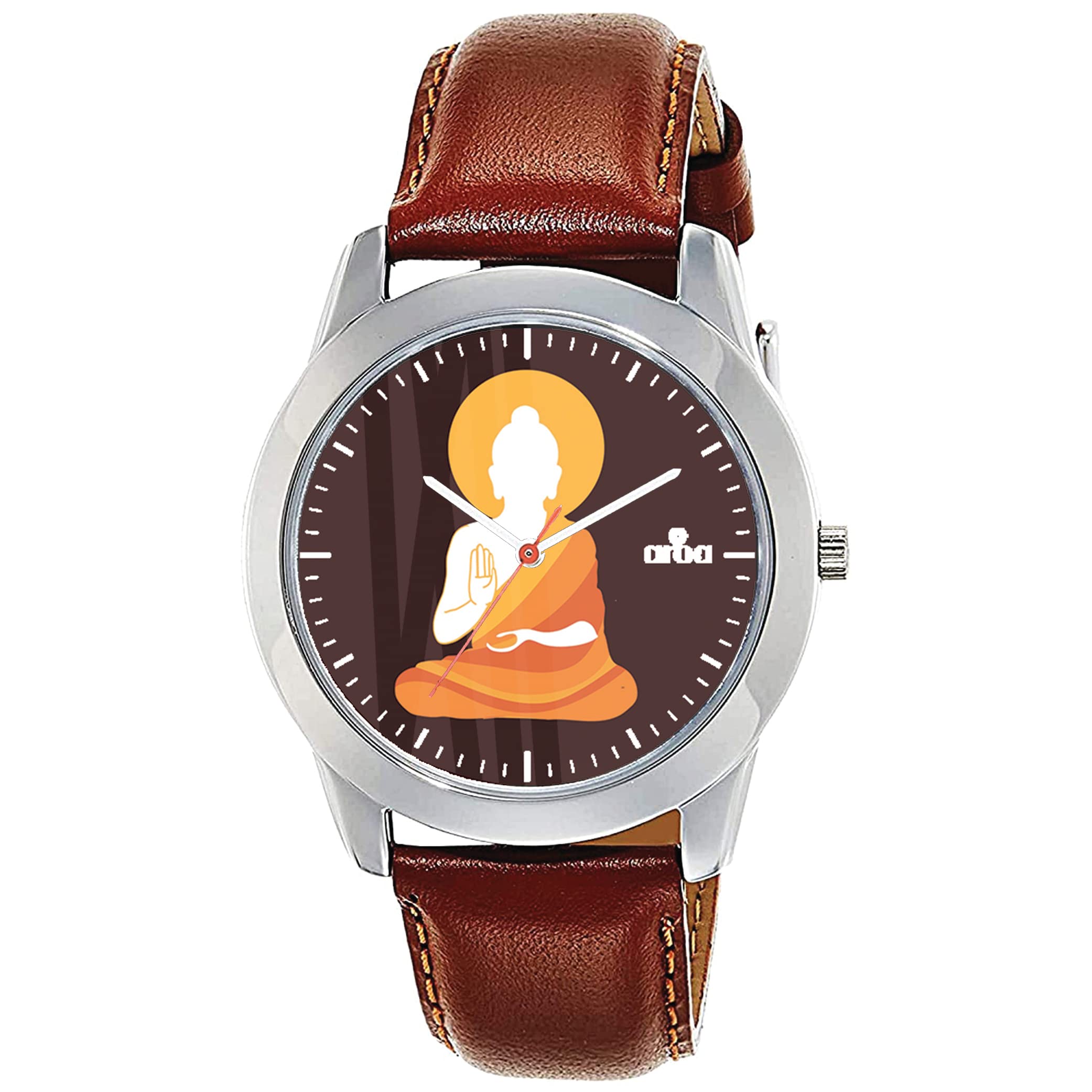 AROA Watch New Watch for Buddhist Silhouette Illustration Model : 496 Steel Metal Type Analog Brown Strap Watch Brown Dial for Men Stylish Watch for Boys (B0C49KGF4Z) Amazon Price History, Amazon Price Tracker