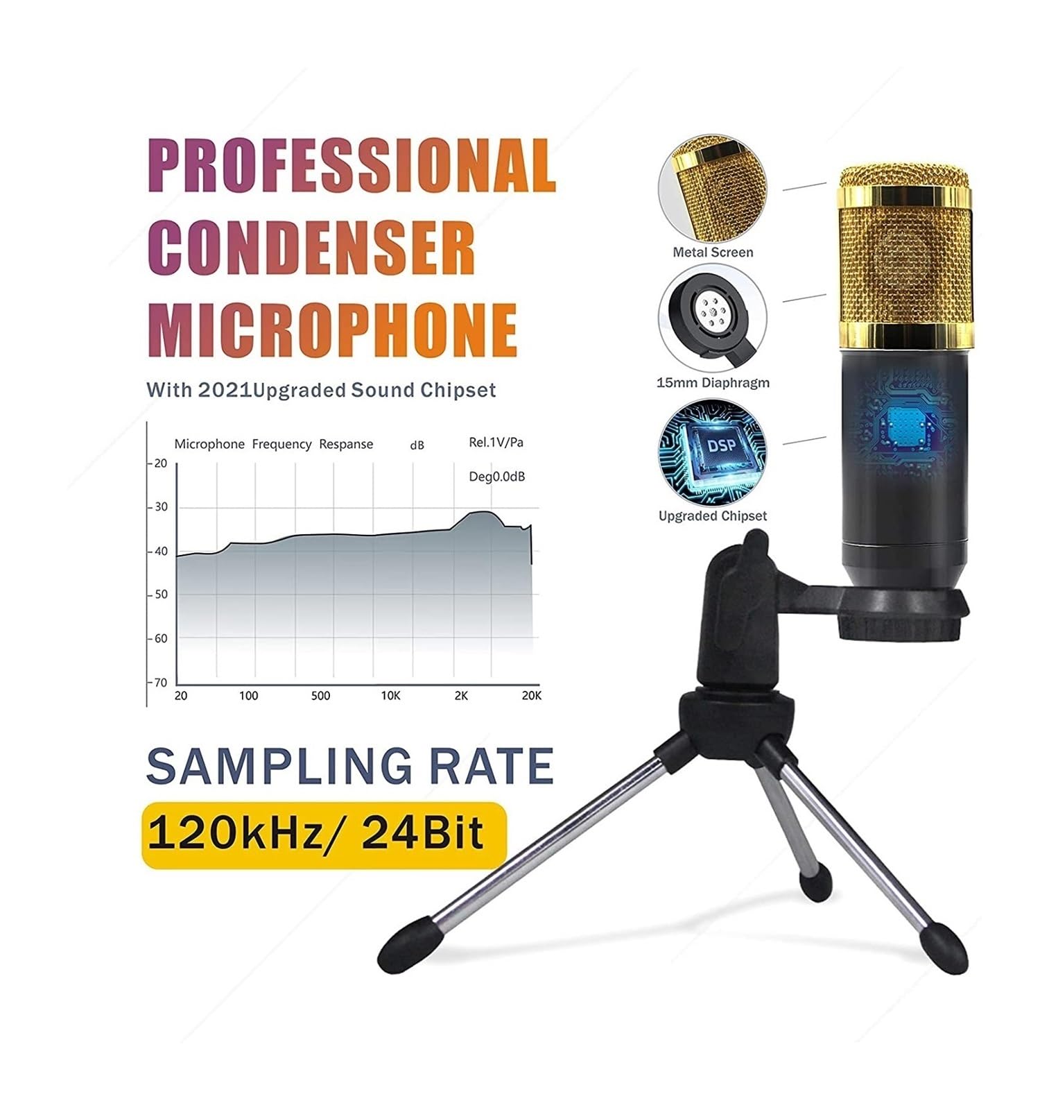 Kit Professionale per la Registrazione di Podcast e Studio - Mixer Audio Live F998 con Microfono a condensatore BM-800 per Musica e Streaming Live (Scheda Audio