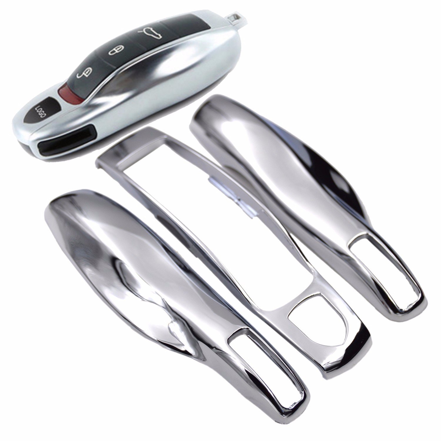 Amazon.com: Chrome Silver Smart Key Middle + Side Cap Casing Shell
