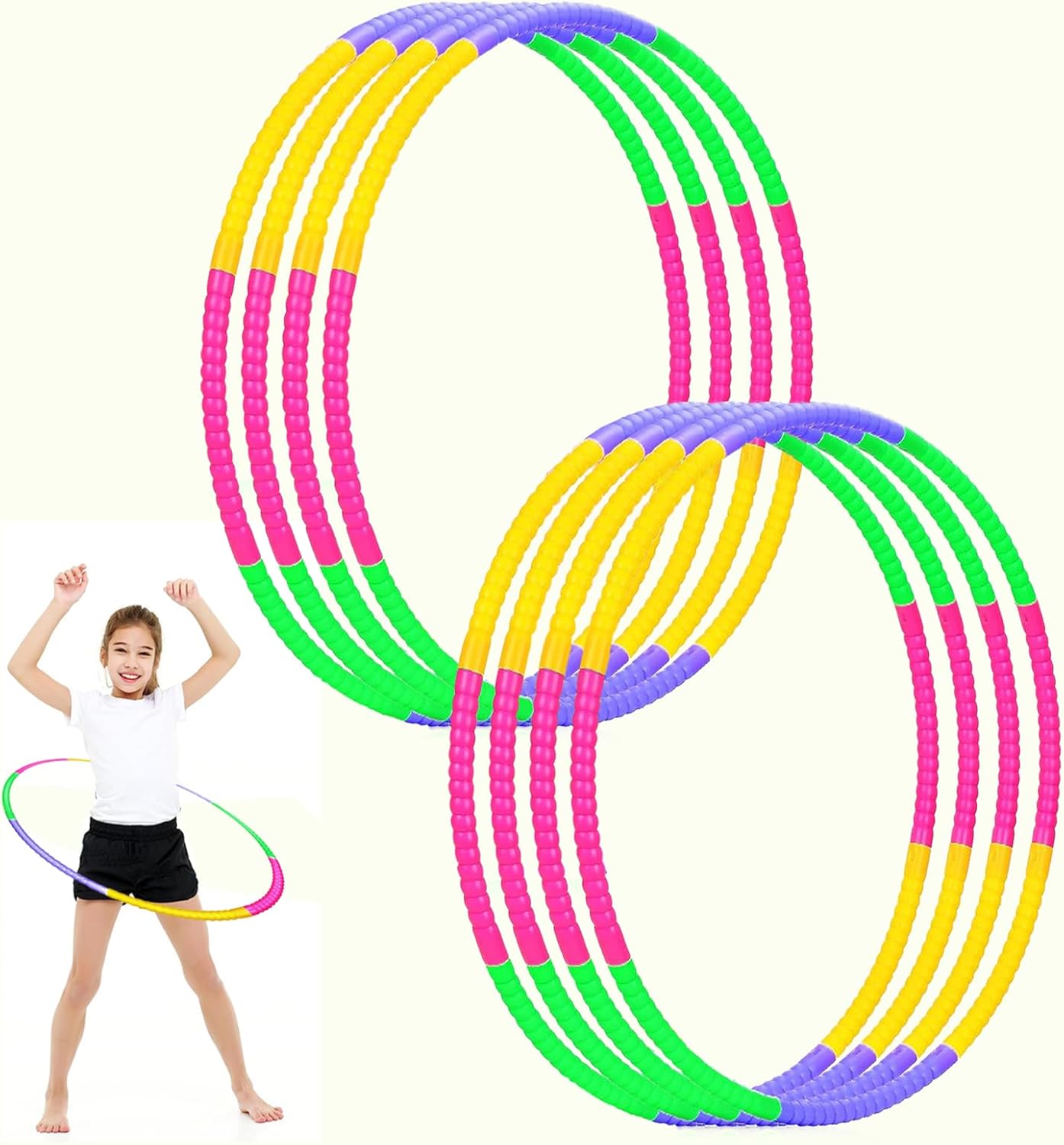 Kids Exercise Hoop, 8 Pack Toy Color Hoop for Kids