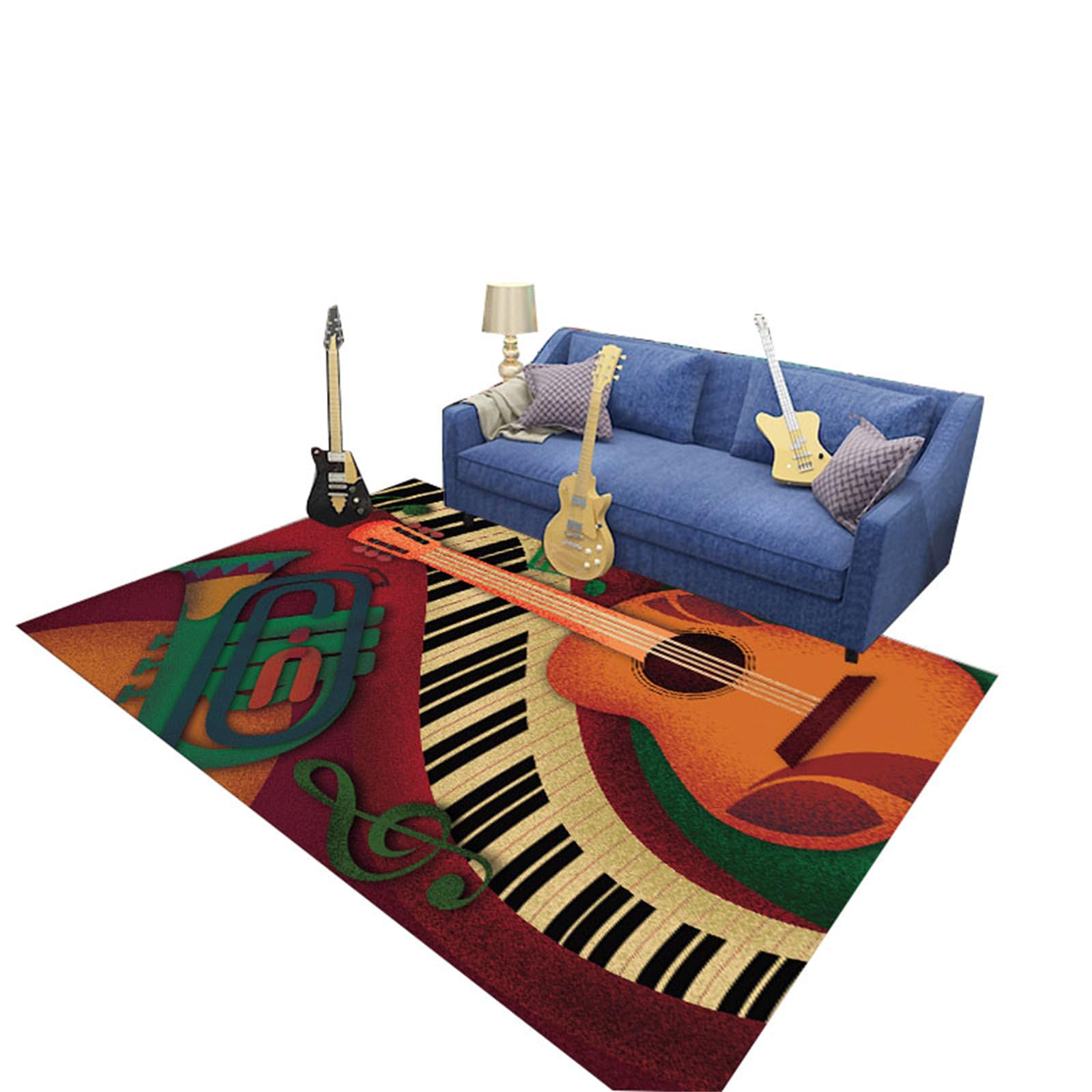 Hixingo Tappeto Insonorizzante per Batteria Acustica, Tappetino per Batteria Elettronica e Percussioni Tappetino Insonorizzante Antiscivolo per Musica Pratica (Corno verde,160 * 200cm)