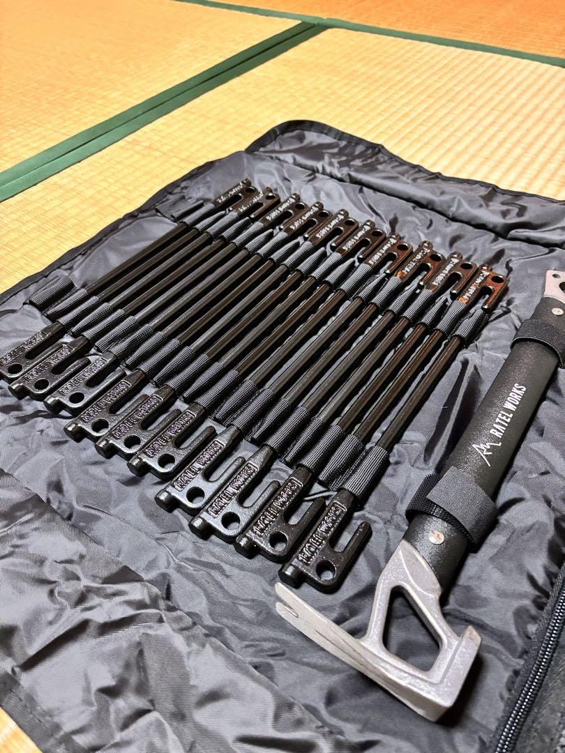 【未使用】RATELWORKS　鍛造ペグ&ペグハンマーセット 新品未使用】ラーテルワークス ボーデン付属品 ペグハンマー