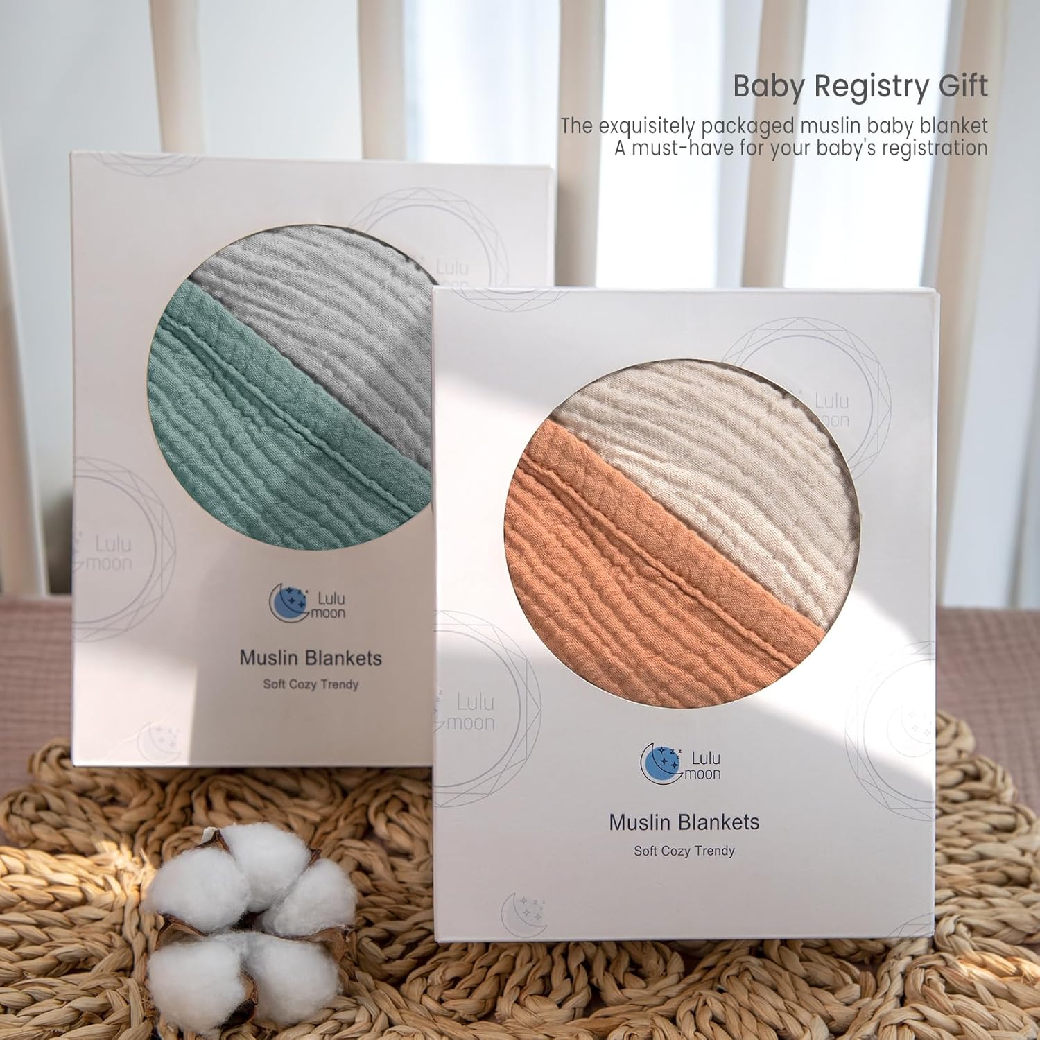 lulumoon Muslin Baby Blanket - Cotton Quilt Blankets for Toddlers - Reversible Nursery Crib Blanket for Baby Boys and Girls 47"x47"(Caramel) - Image 7