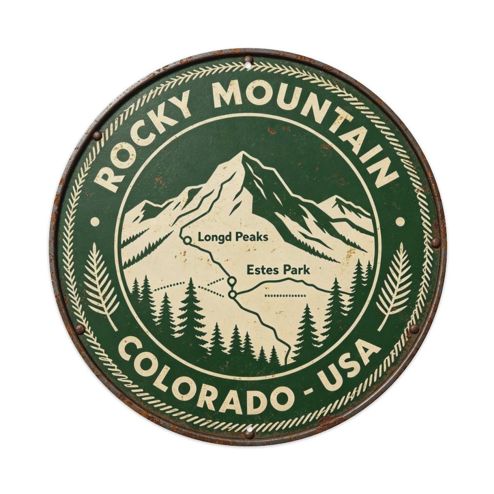 Rocky Mountain Metal Tin Sign Plaque