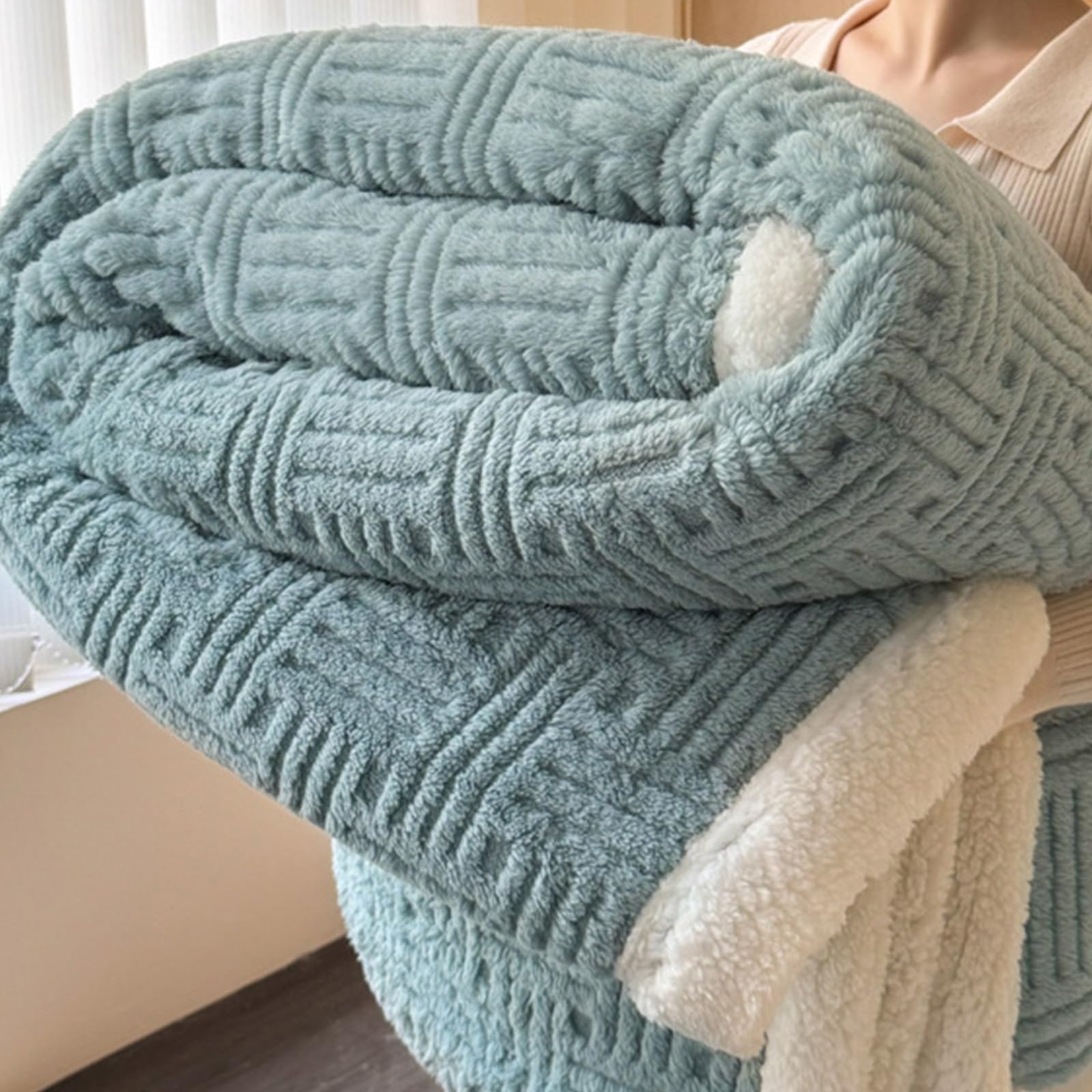 Couverture de sieste enfant pour l'école et la maison plaid velours bleu