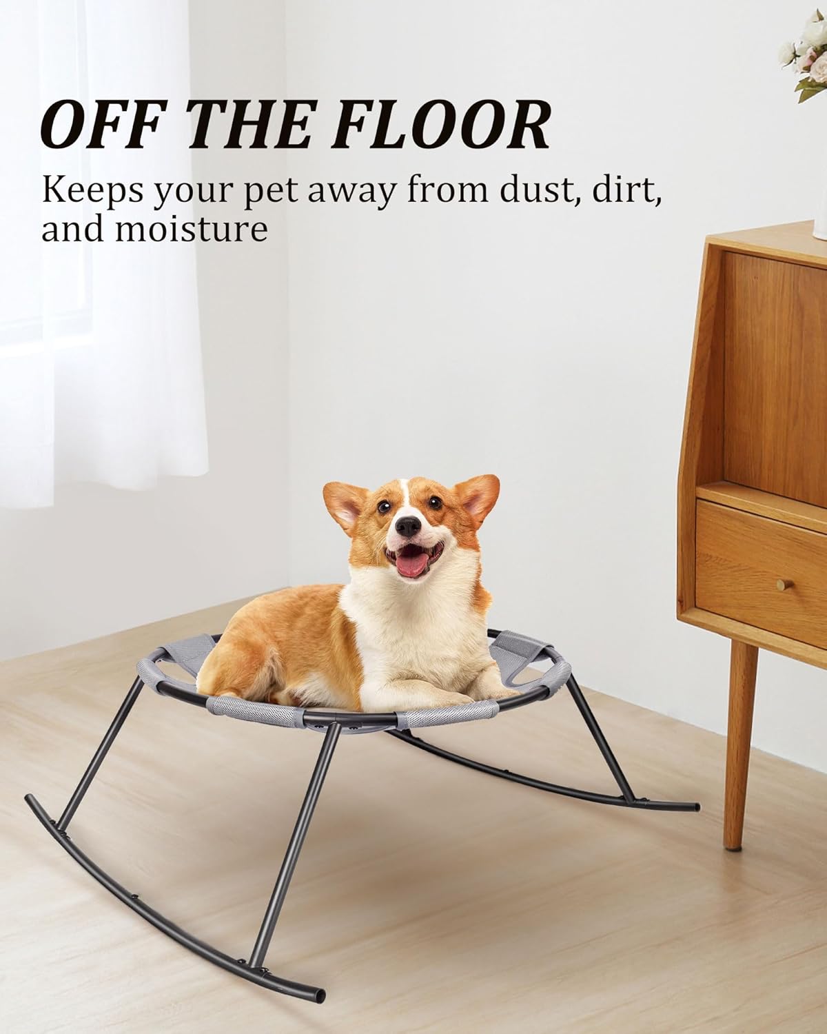 review Elevated Dog Bed for Small Dogs with Washable Breathable Mesh and Removable Steel Frame Raised Cooling Pet Cot (21.65