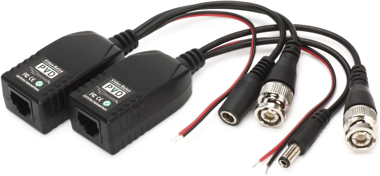 CCTV Video Balun, ZOTER Camera Via CAT5 RJ45 Twisted Pair