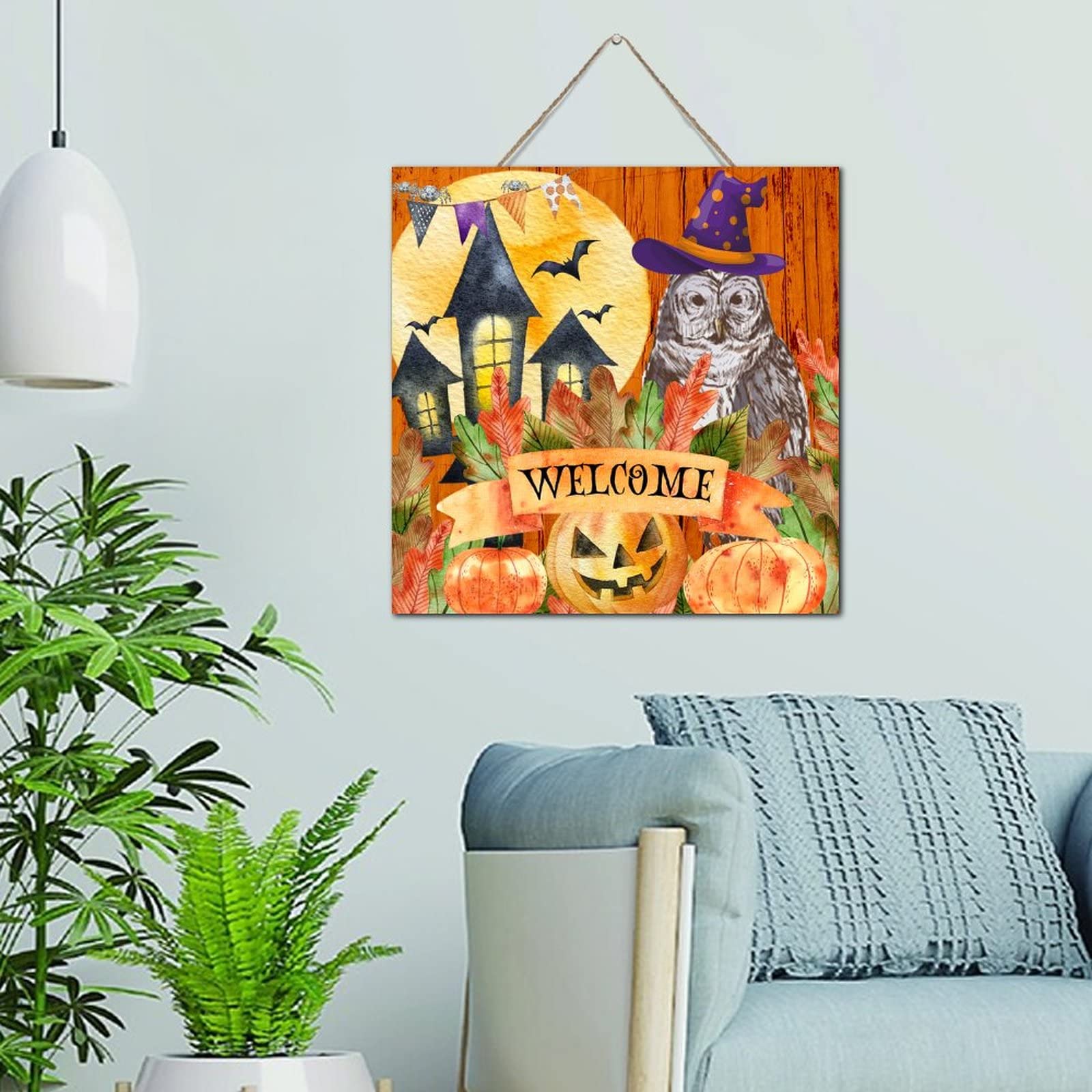 Suspension Halloween en bois véritable pour éviter les décors en plastique