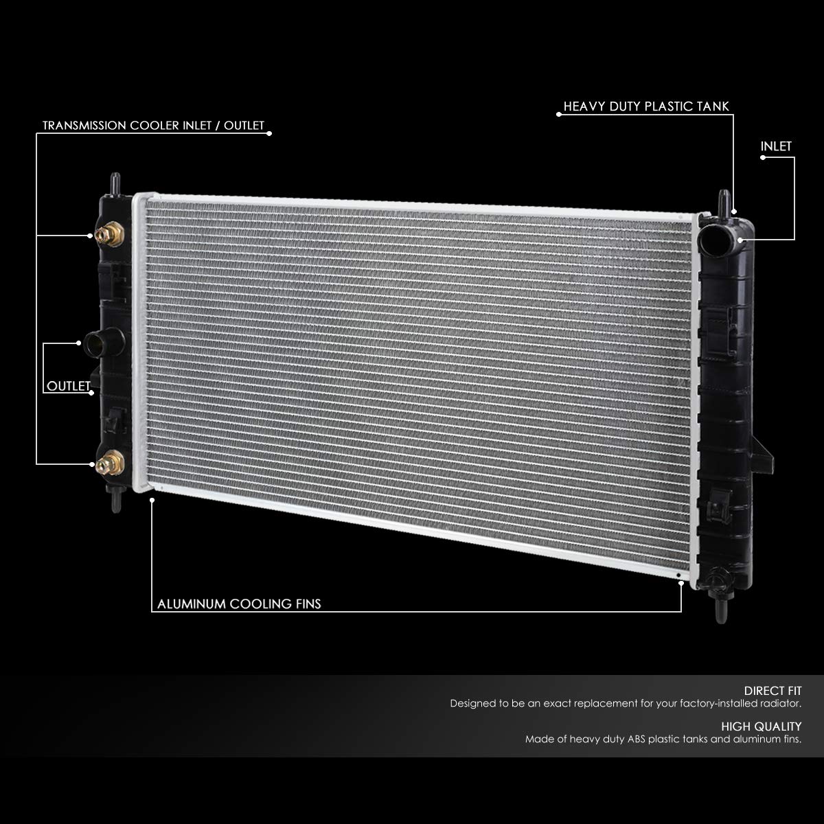DPI 2608} Aluminum Core High Flow Radiator For Saturn Lon Pontiac G4 AT ...