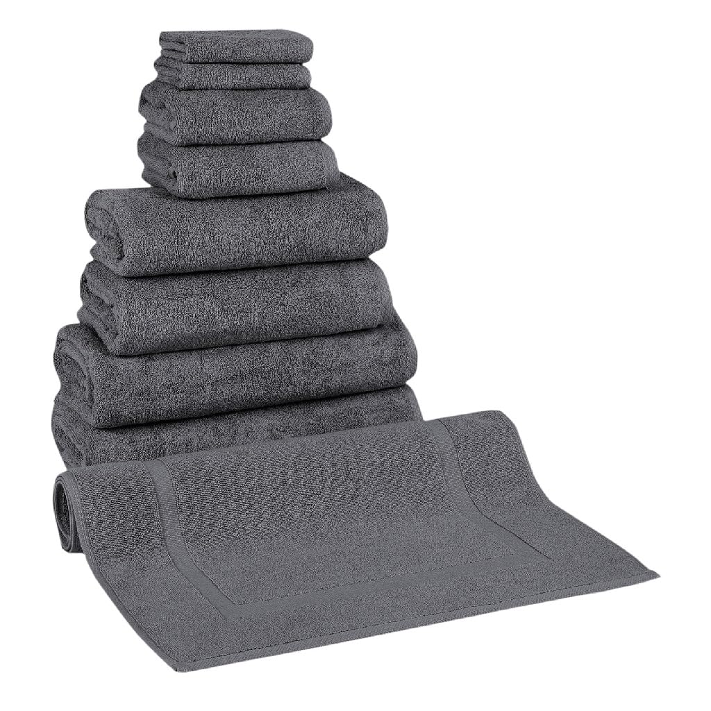 Toalla clásica de algodón absorbente y juego de alfombrilla para baño