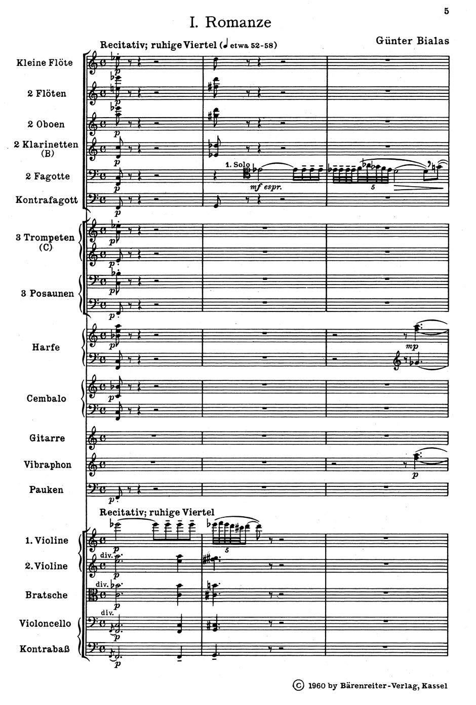 Partitura de estudio Romanzero