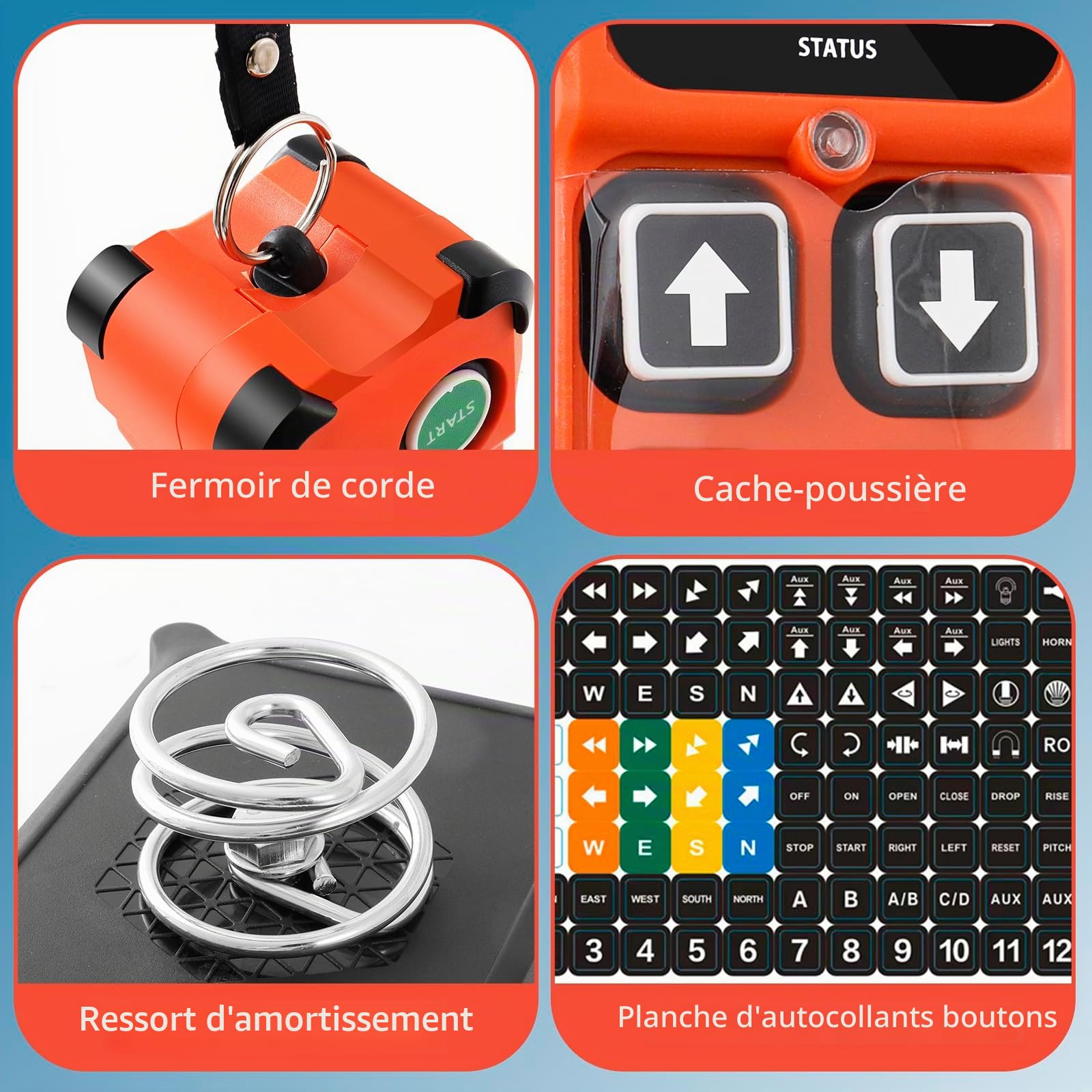 Télécommande de Grue Sans Fil 220V 380V (110-460V) 2 Vitesses | Radiocommande Industrielle 8 Boutons Canaux pour Pont Roulant et Palan Électrique Système Radio 2 Émetteurs H208