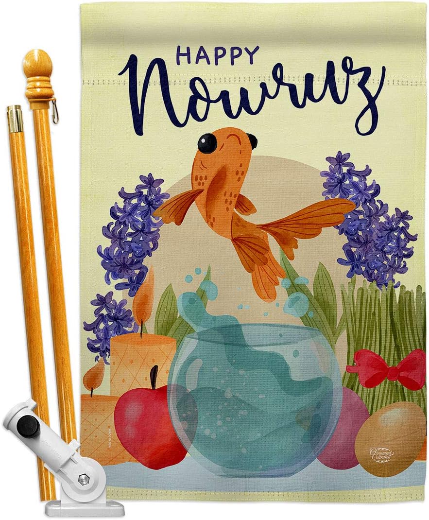 Nowruz Happy House Flag Celebration Persian New Year Christian Religion Day Small Decorative Gift Yard Banner Double-Sided Made In USA 28 X 40