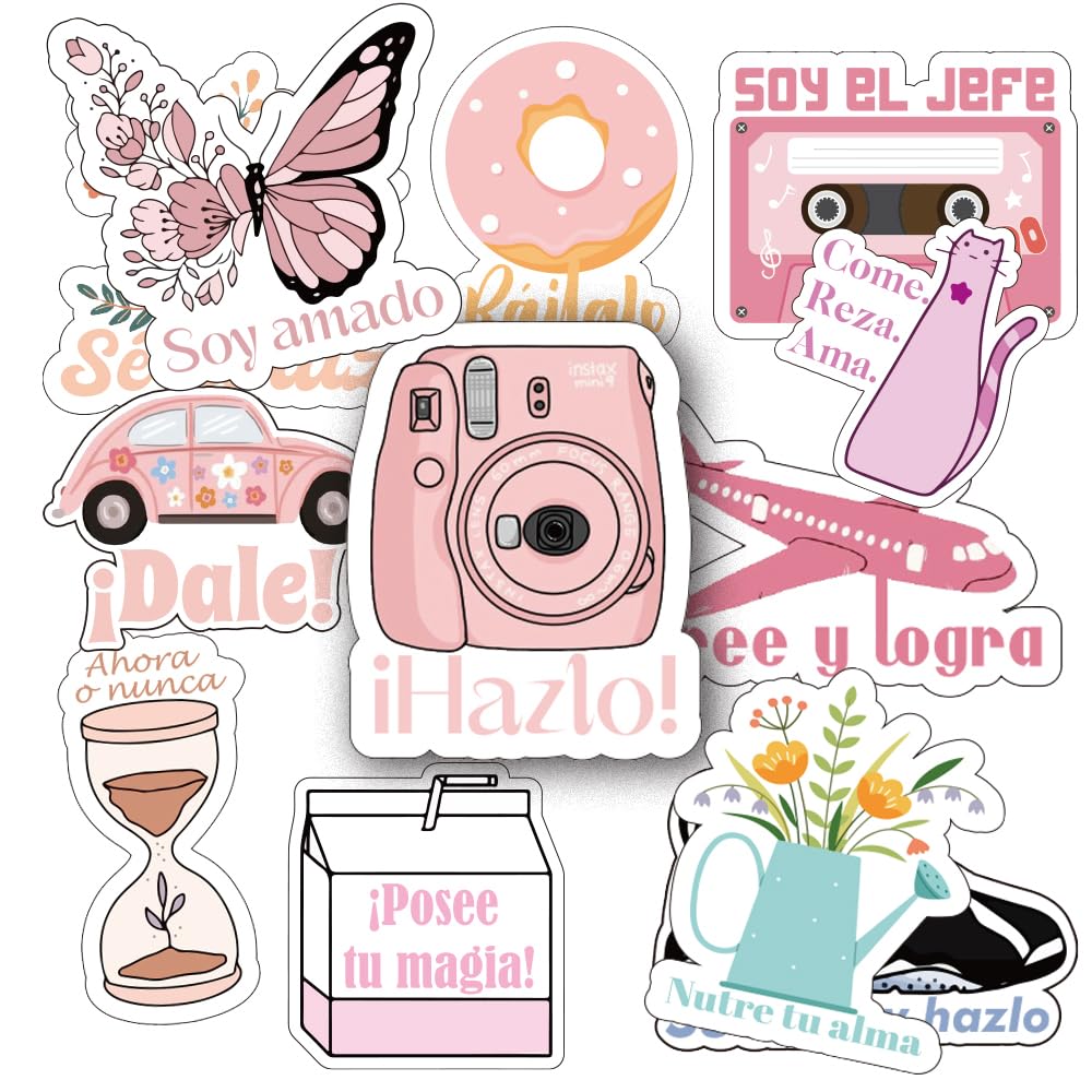 200pcs Spanish Inspirational Stickers for Teens Adults Kids Teachers | Spanish Boho Quotes Decal | Positive Motivational Sayings for Planner,