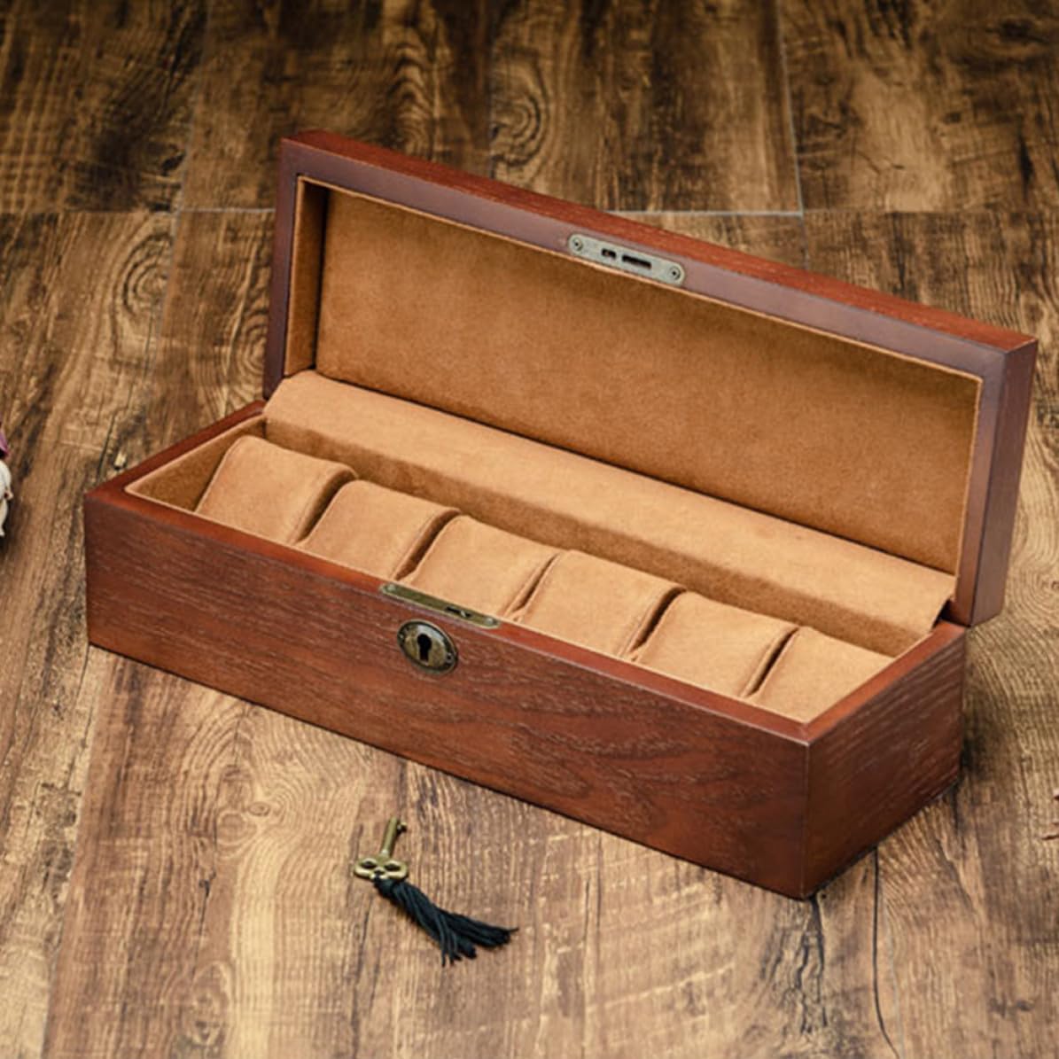 LALAFINA Multifunktionaler Uhrenorganizer mit Unterteilung, Braun