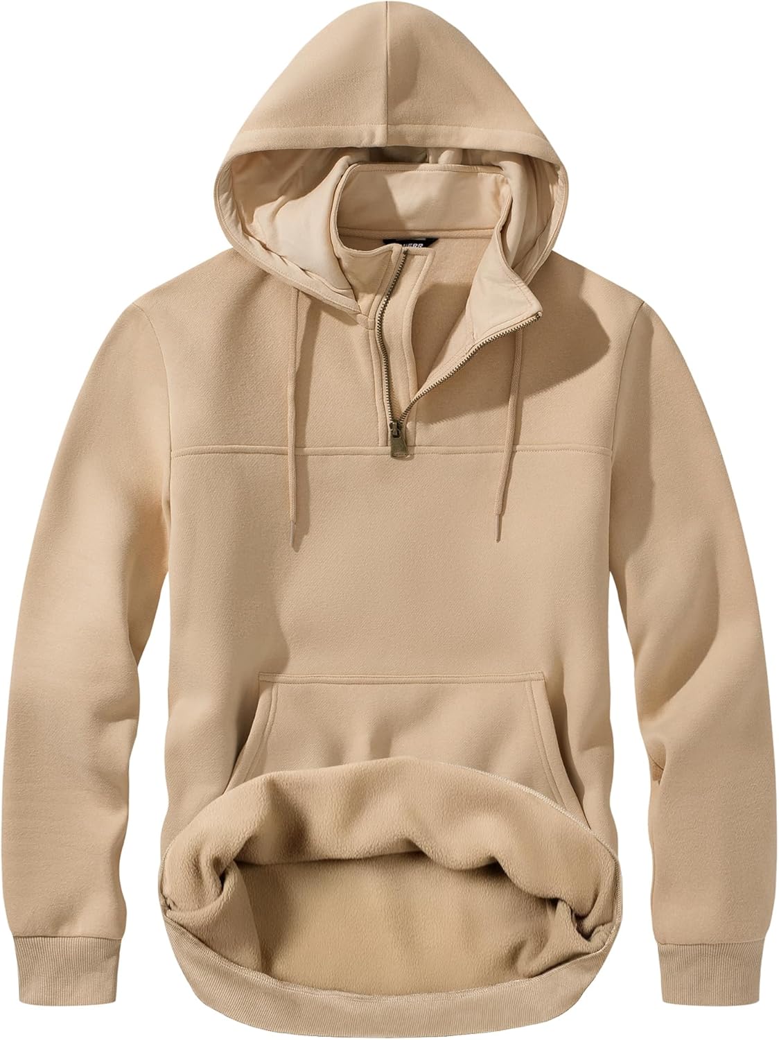 JMIERR Mens Casual Cotton Hoodies Drawstring Quarter Zip Pullover Sweatshirts - Image 5