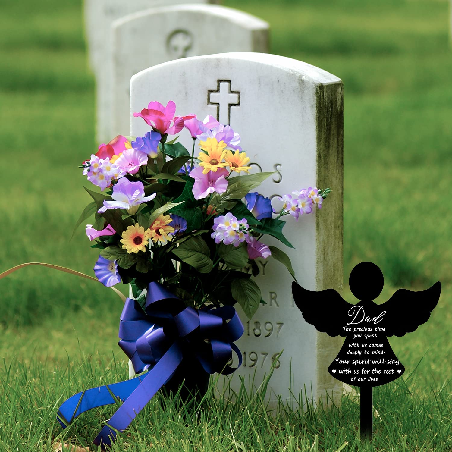 Plaque Commémorative En Forme De Cœur Avec Piquet En Forme De