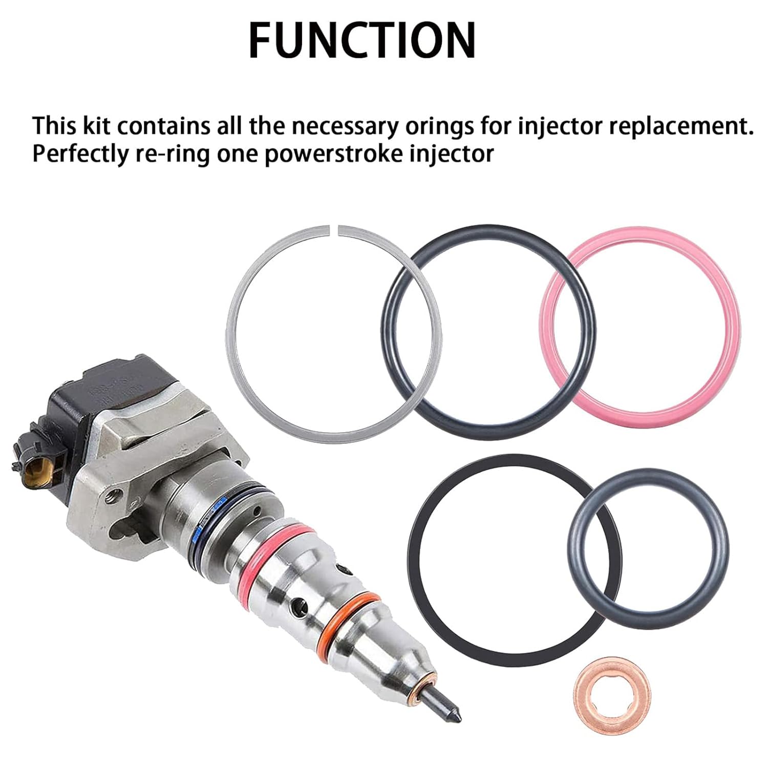 YMT Diesel Fuel Injector O-Ring Seal Kit Compatible with CAT Caterpillar 3126B Diesel 0R9350（6Pack）