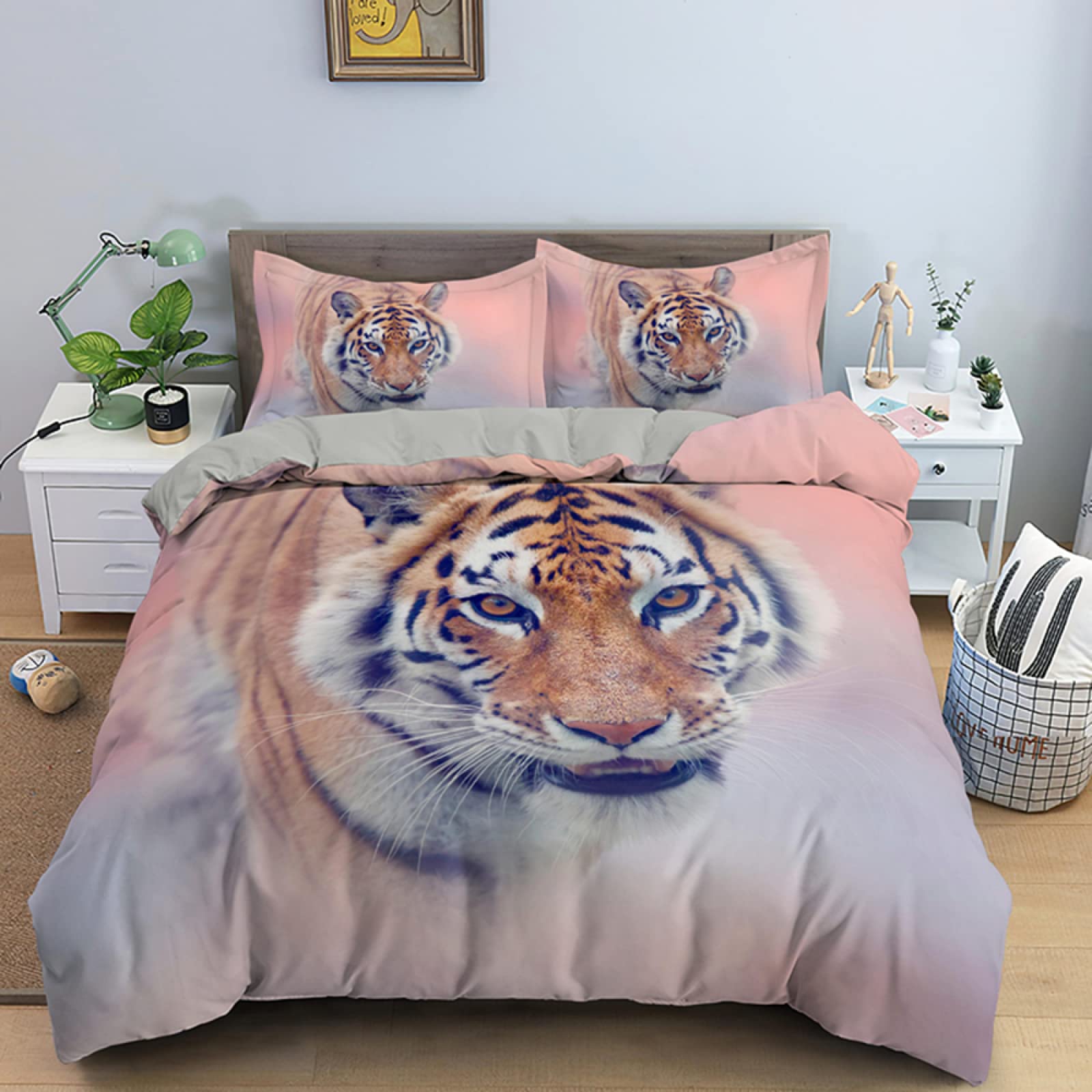 BEFASYY Bettbezug-Set, Weißer Tiger, Bettwäsche-S Produktbild-Vorschau 5