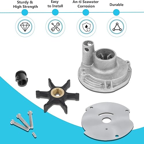 Miniatura 4 de 382468 0382468 Kit de impulsor de bomba de agua apto para Johnson Evinrude BRP OMC 1953-1978 10 15 18 20 25HP Reemplazo para 18-3377 777806