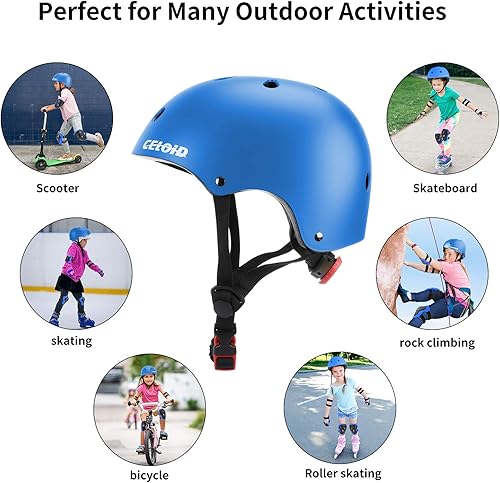 Miniatura 6 de CELOID Casco de bicicleta para niños, cascos de patineta para niños de 2 a 3 a 5 a 8 a 14 años, ajustable, multideporte, bicicleta, patinaje,