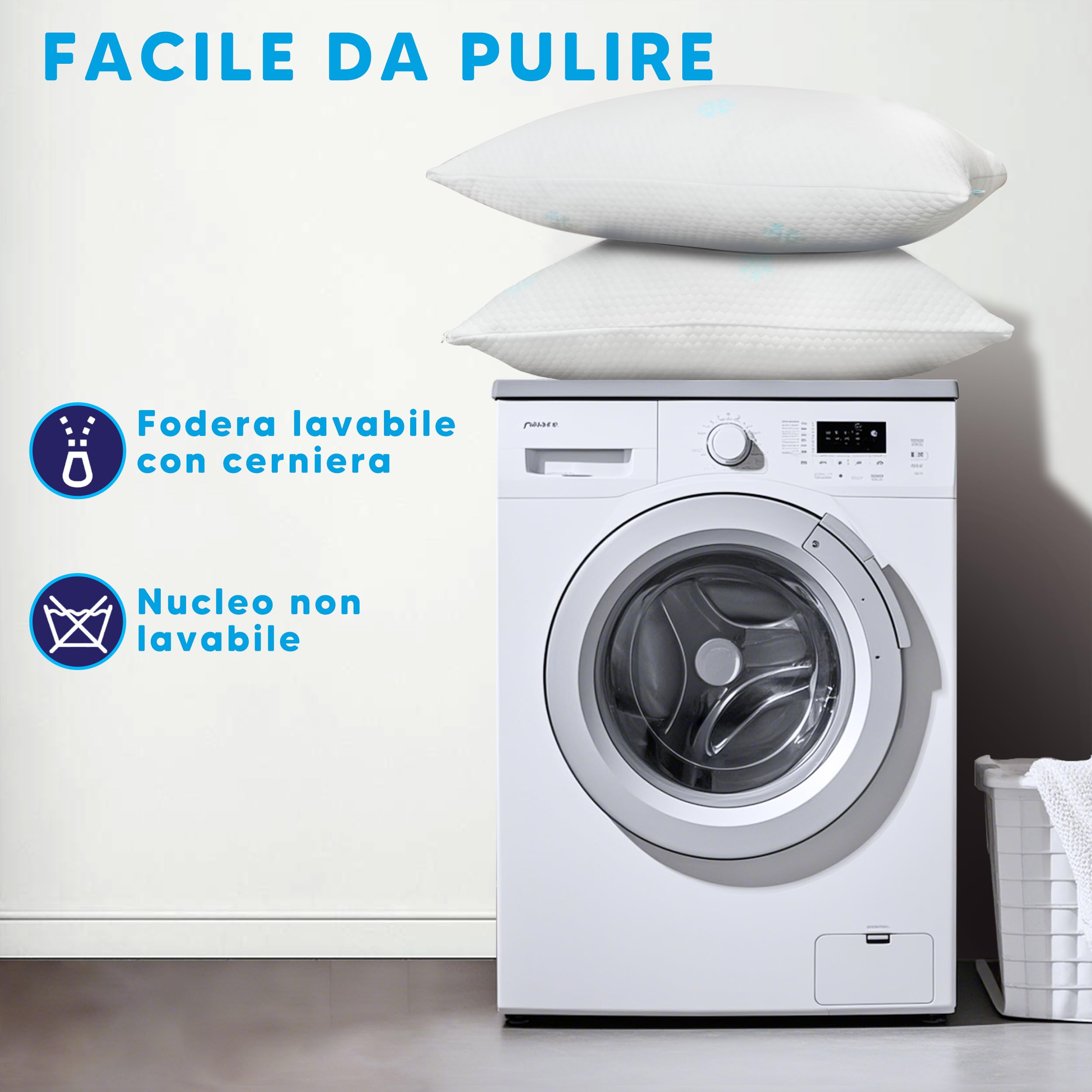 Cuscino Cervicale Memory Foam - Regolabile Cuscino Ortopedico con Schiuma Frantumata per Dormire, Supporto Ergonomico Guanciale Letto Anti Dolore e Antirussamento, Federa Lavabile 60x40 cm