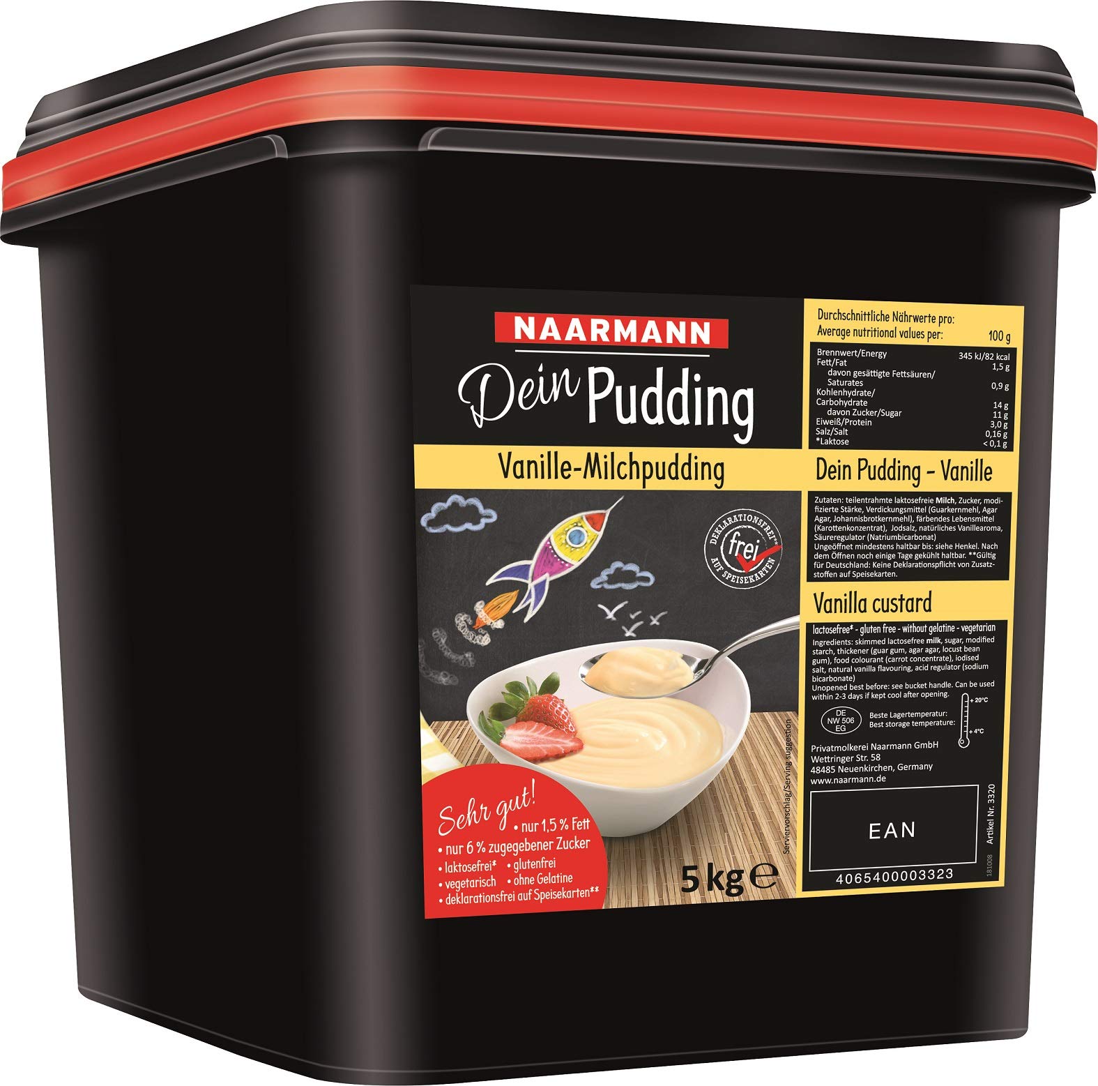 Naarmann Dein Pudding Vanille laktosefrei 1.5 Prozent Fett 5000g