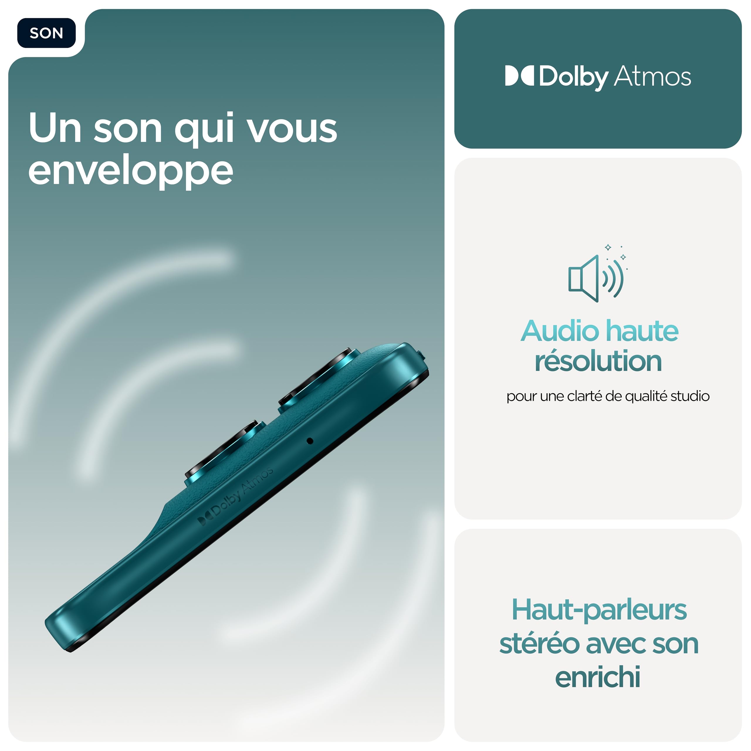 Motorola G77 8 256 5G, Pantone ShadedSpruce (Vert) | Triple capteur 108MP, écran 6,78" pOLED, batterie 5200 mAH