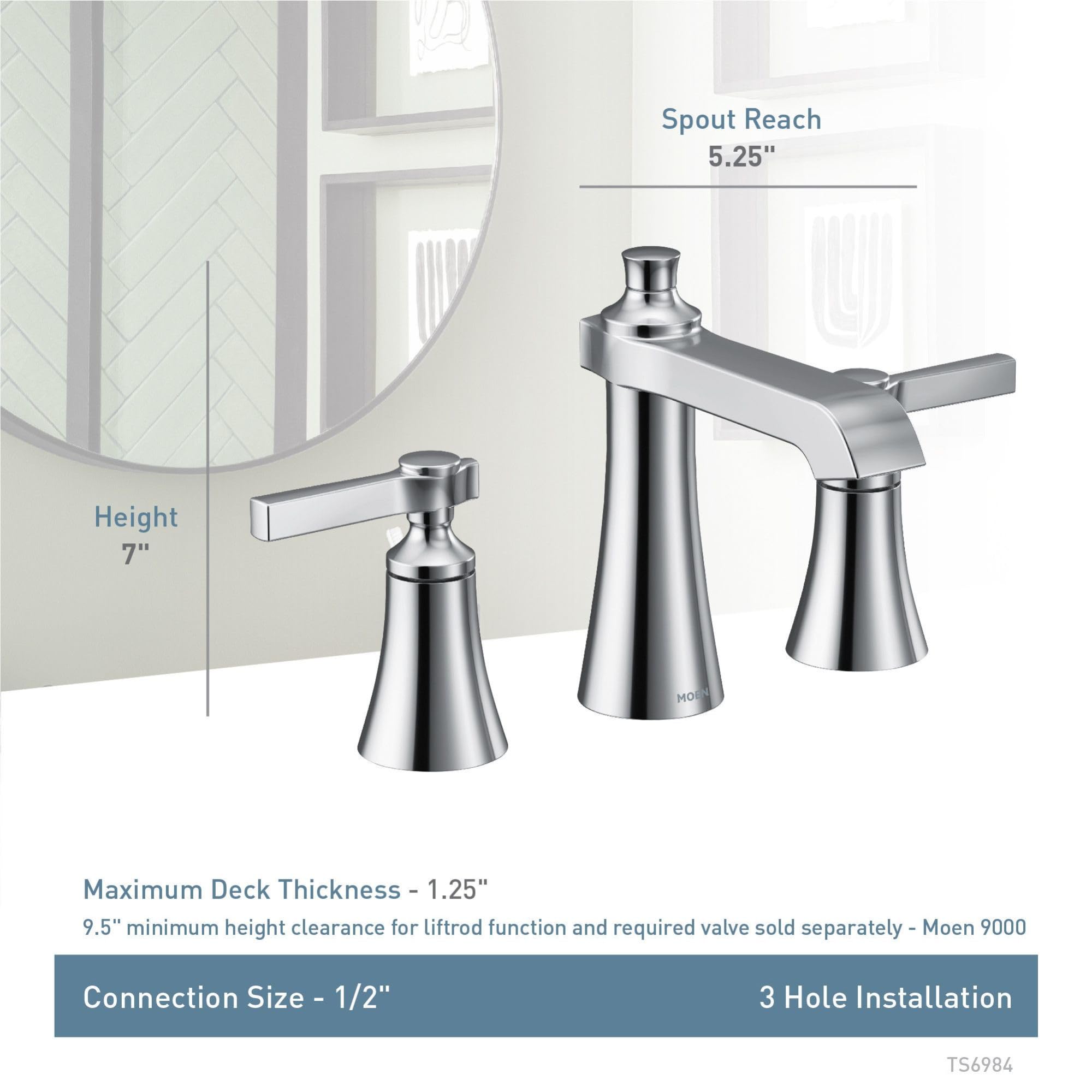 Moen Brushed Gold Flara Two-Handle 8 in. Widespread Lever Handle