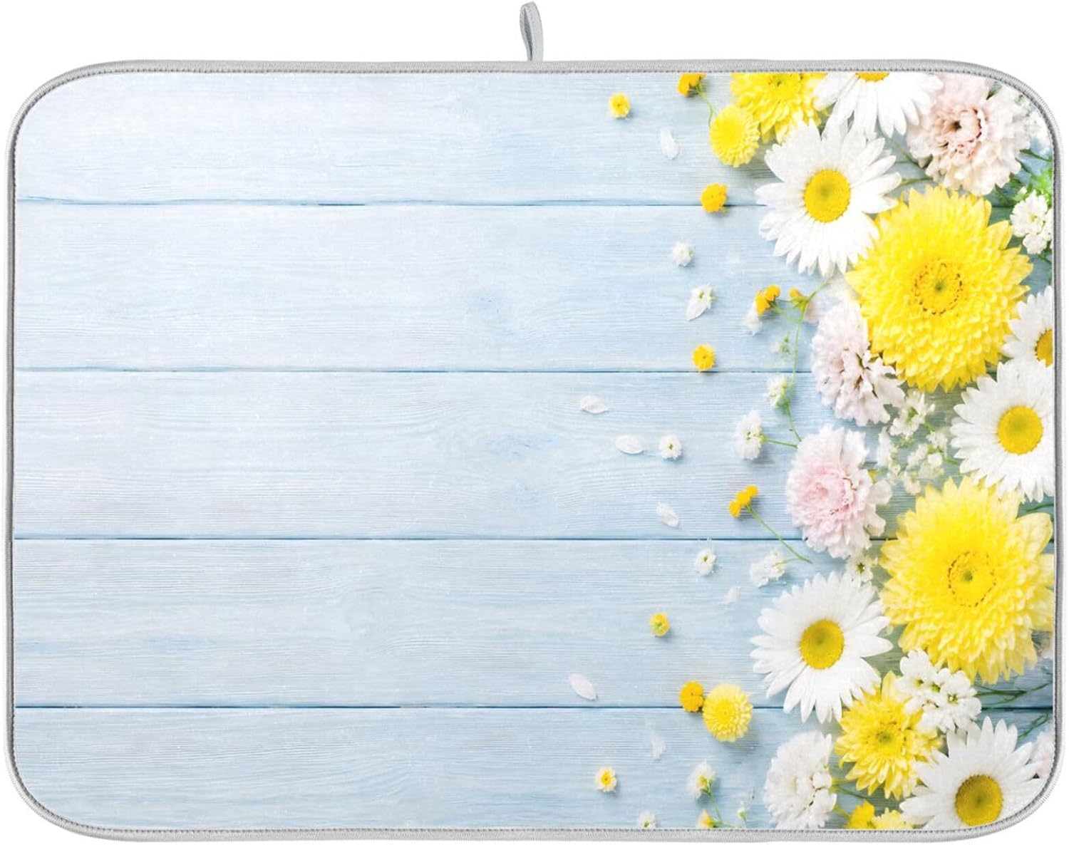 Sunflower Daisy Dish Drying Mat for Kitchen Counter Super Absorbent Drying Mat 18x24in Large Dish Drying Matts for Countertop Protector Dishes Pad