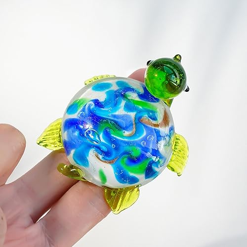 Miniatura 28 de QFkris Juego de 4 figuras de delfín de cristal soplado en miniatura de animales marinos coleccionables, figuras de delfines de cristal