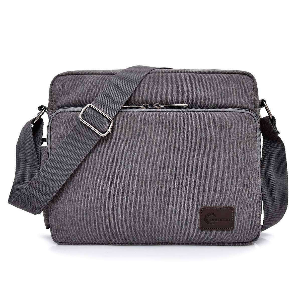 CHEREEKI Messenger Bag, Canvas Bag Shoulder Bag Satchel Bag with 26