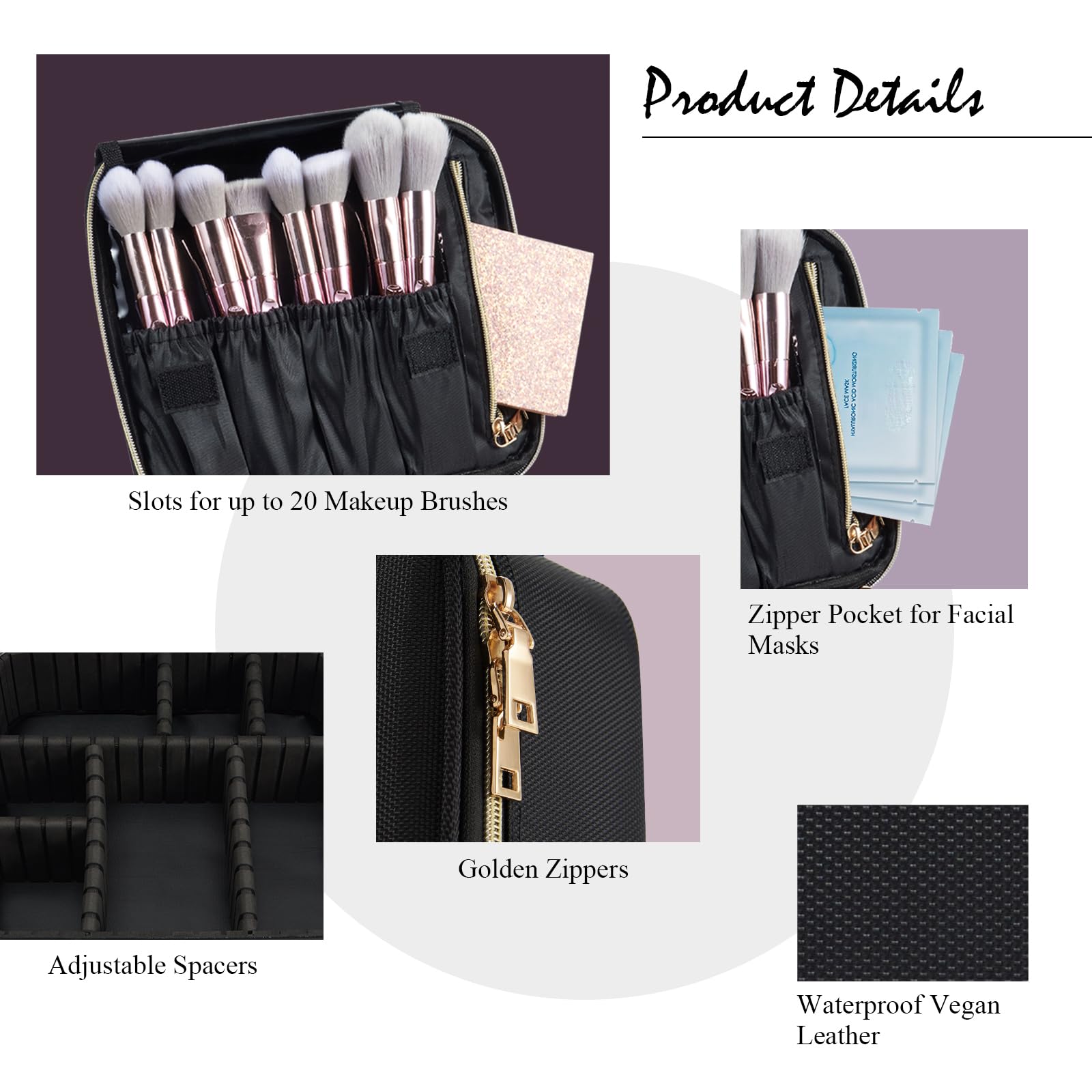 Borsa per Cosmetic Borsa porta Trucchi Borsa Trucco Professionale Valigetta Trucco Makeup Trousse trucchi Beauty Case