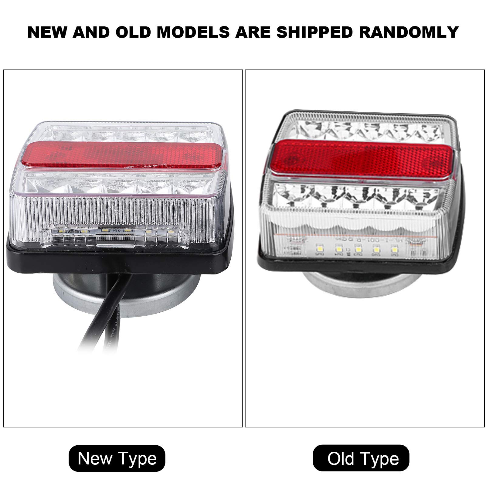 Tbest Magnetyczna Tablica Oświetleniowa Przyczepy Lampa Tylna LED Światło Tylne Przyczepy Tylna Lampa Tablicy Rejestracyjnej 16 Diod LED 12 V 7 Pinów 10 M Kabel Pozycja Hamulec