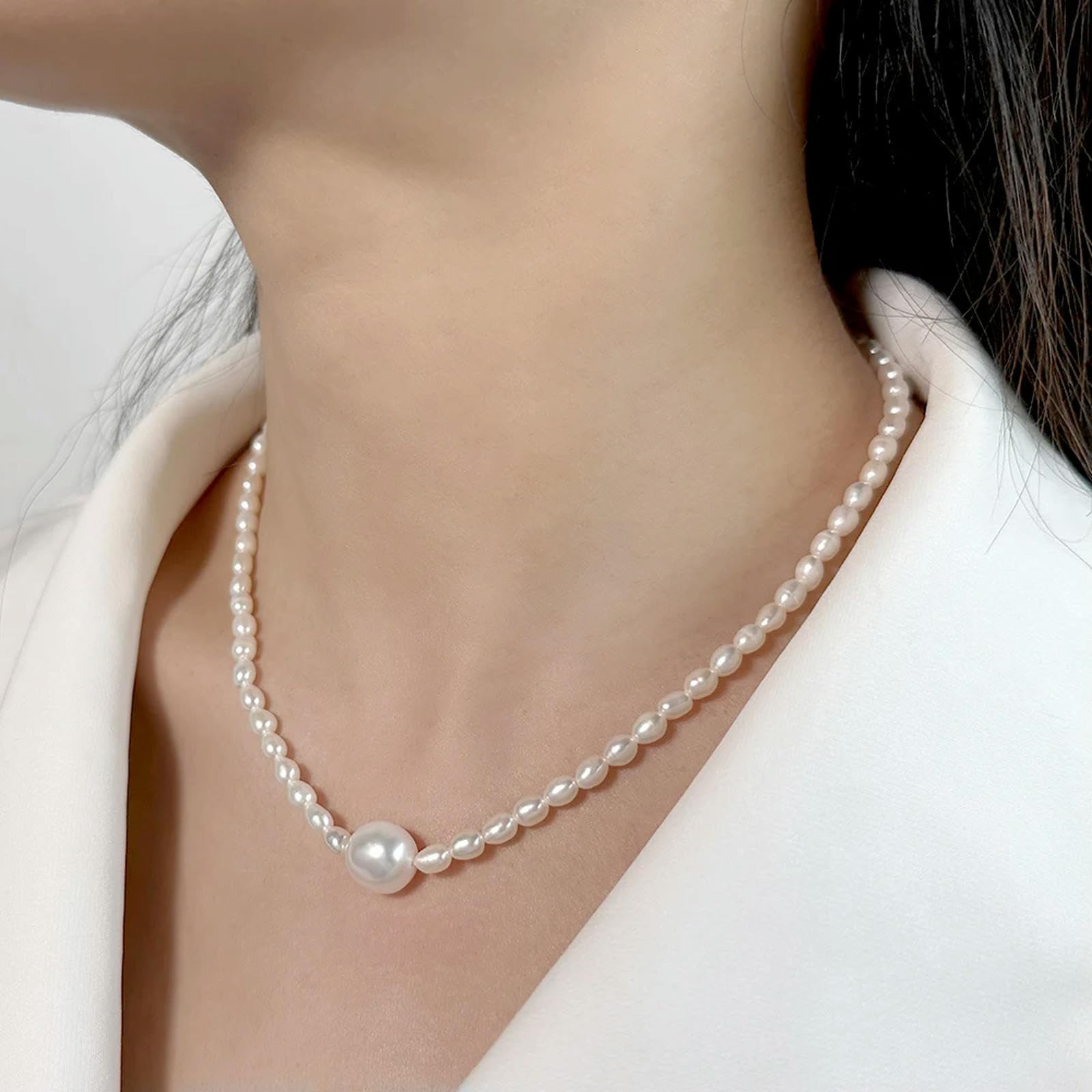 Collana Di Perle D'acqua Dolce Coltivate, Fatta A Mano, Con Perle Barocche Di Alta Qualità, Per Gioielli Da Festa Da Donna.