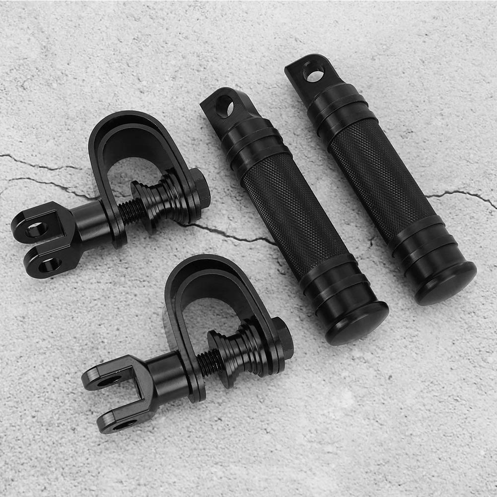 KSTE Motorrad Fußrasten, 25mm Universal Motorrad CNC Fußrasten 90-Grad Klappbare Pedalhalterung Zubehör für Motorräder