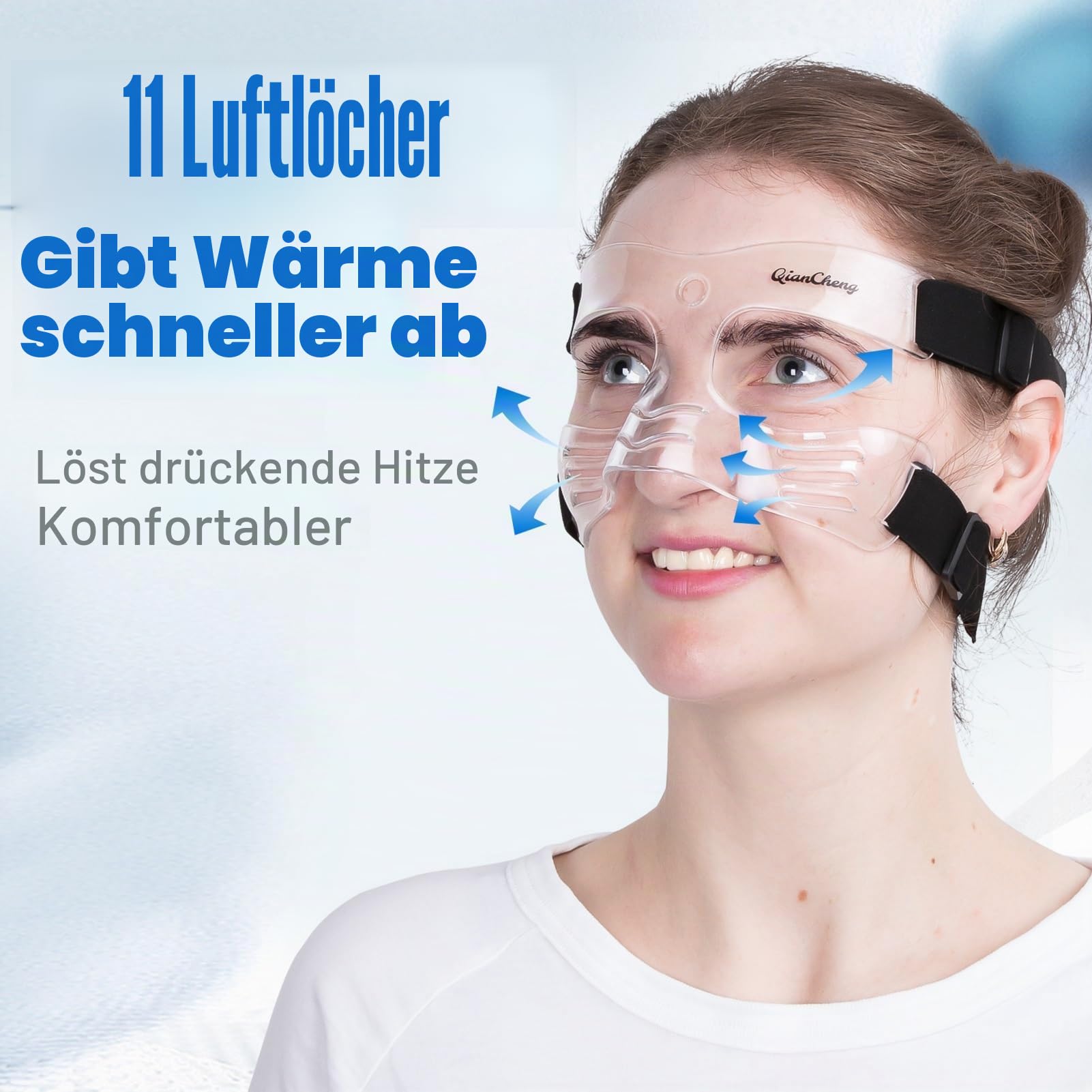 QianCheng, Nasenschutzmaske, Gesichtsschutzmaske, L5 mittlere Größe, mit Polsterung für Damen und Jugendliche, QC-L5-M