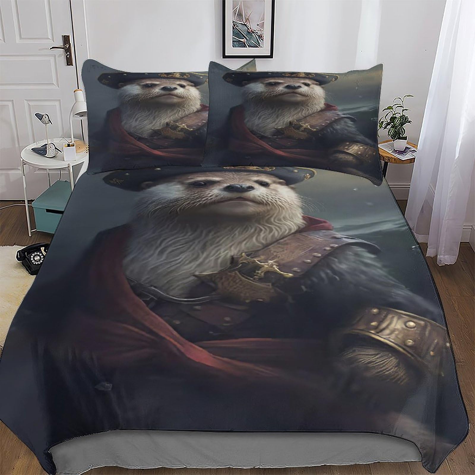 Parure de lit loutre pirate pour une chambre d'enfant d'explorateur - Housse de couette 200x200