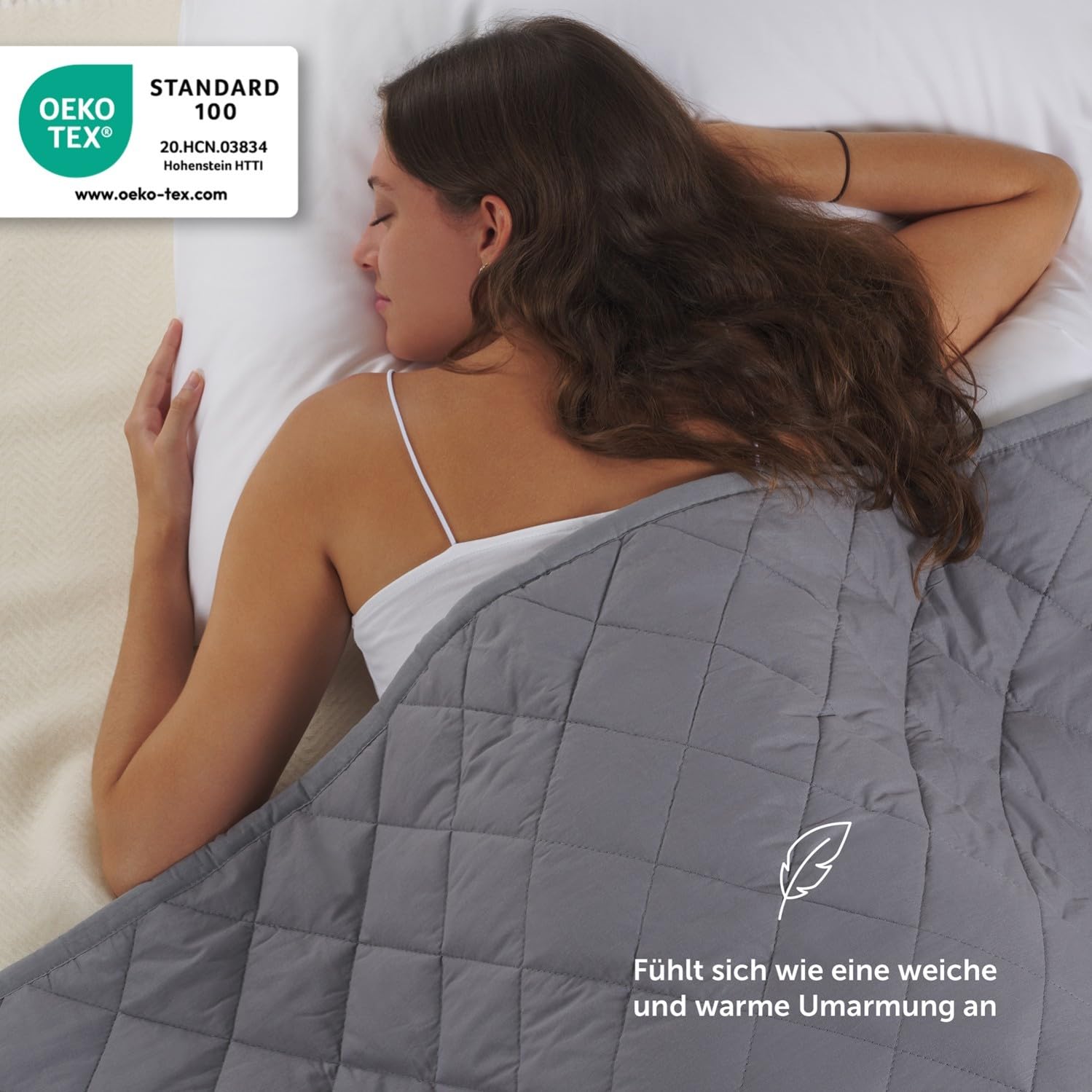 Blumtal Gewichtsdecke 135x200 cm 6kg 100% Baumwolle Glasperlenfüllung Anti-Stress Therapiedecke