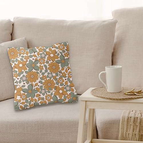 Miniatura 3 de Fundas de almohada retro de los años 70 con diseño floral hippy de 18 x 18 pulgadas, decoración del hogar de los años 70, fundas de almohada