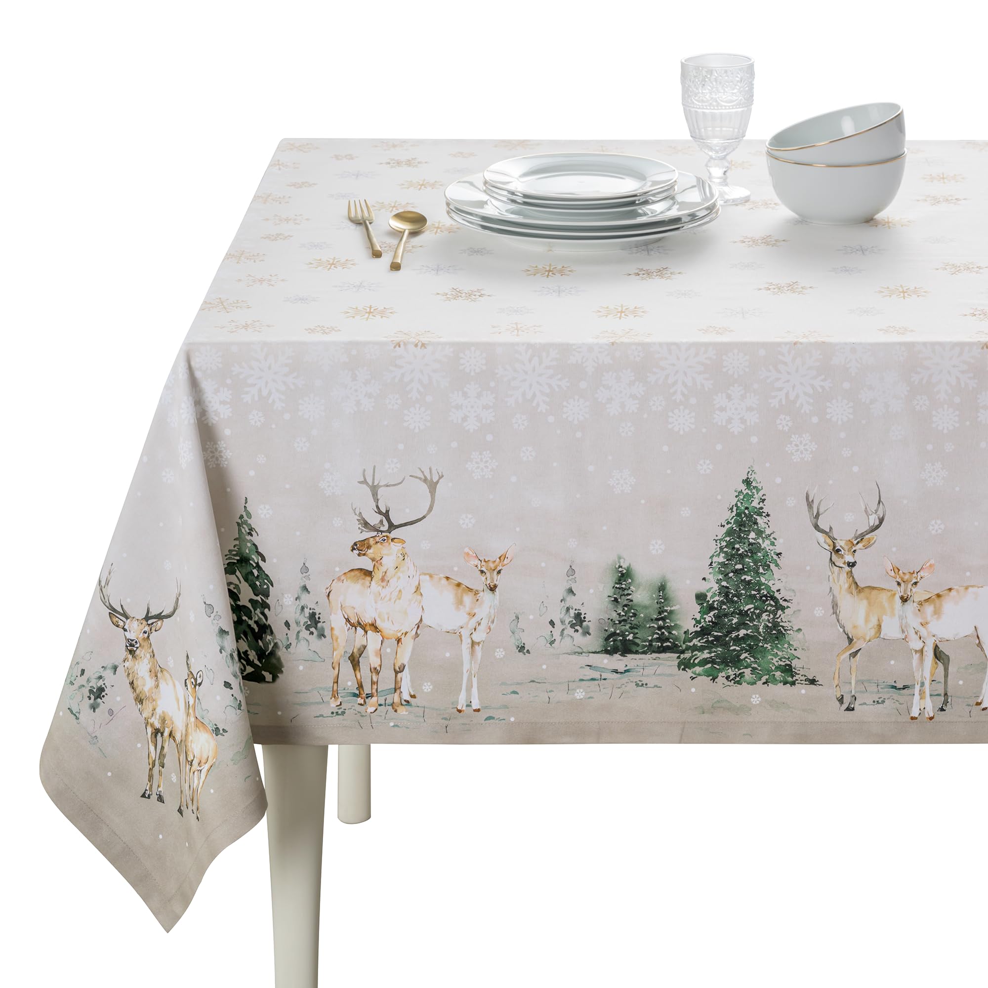 Maison d' Hermine (150cm x 300cm) - Deer In The Woods 100% Cotton Tablecloth 150cm by 300cm