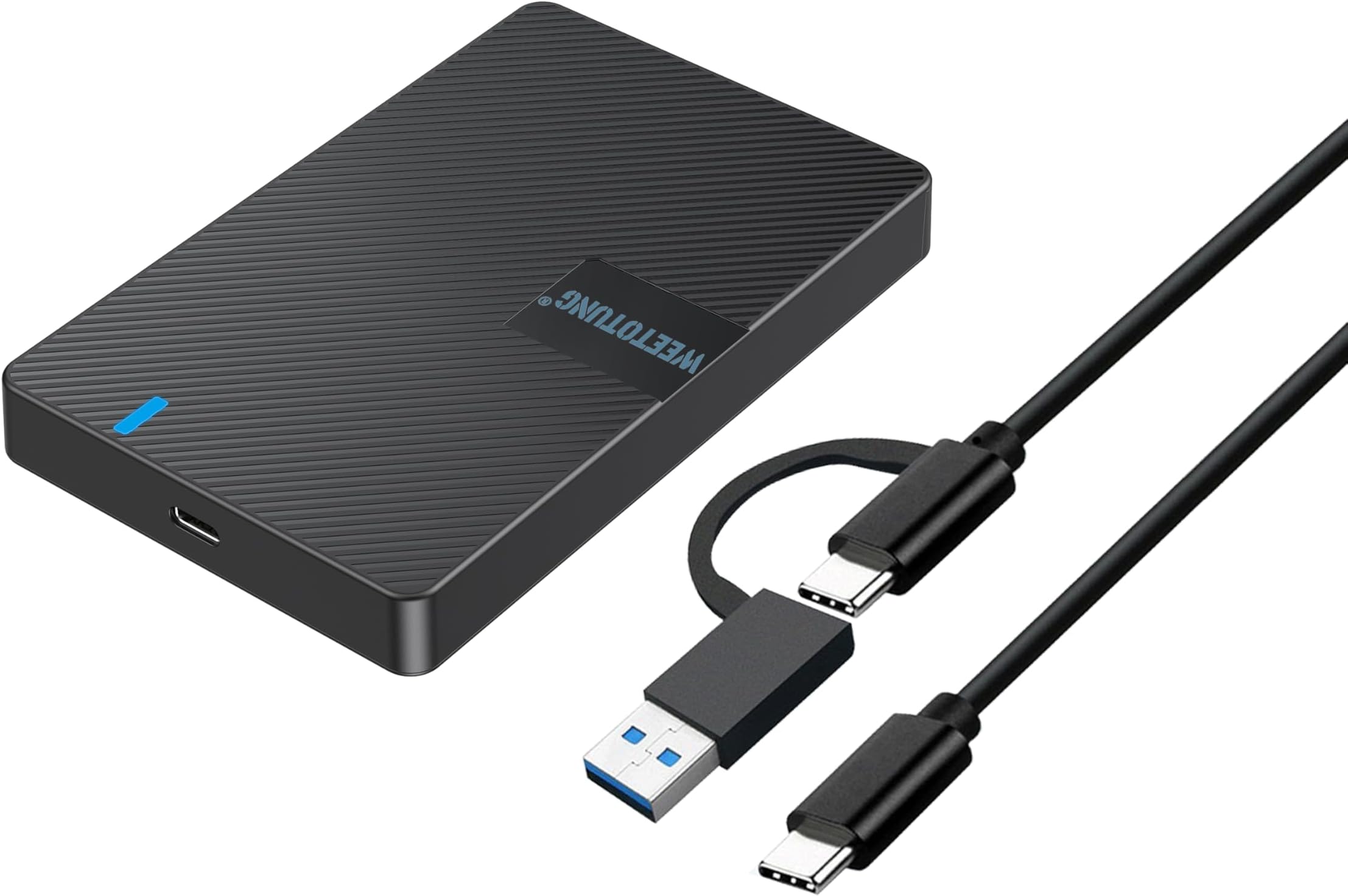 USB-C External Hard Drive Enclosure 2.5'' HDD SSD for sata - WEETOTUNG 6Gbps Tool-Free Case Compatible with UASP Drive - for 7mm 9.5mm Drive with MacBook WD Seagate PlayStation