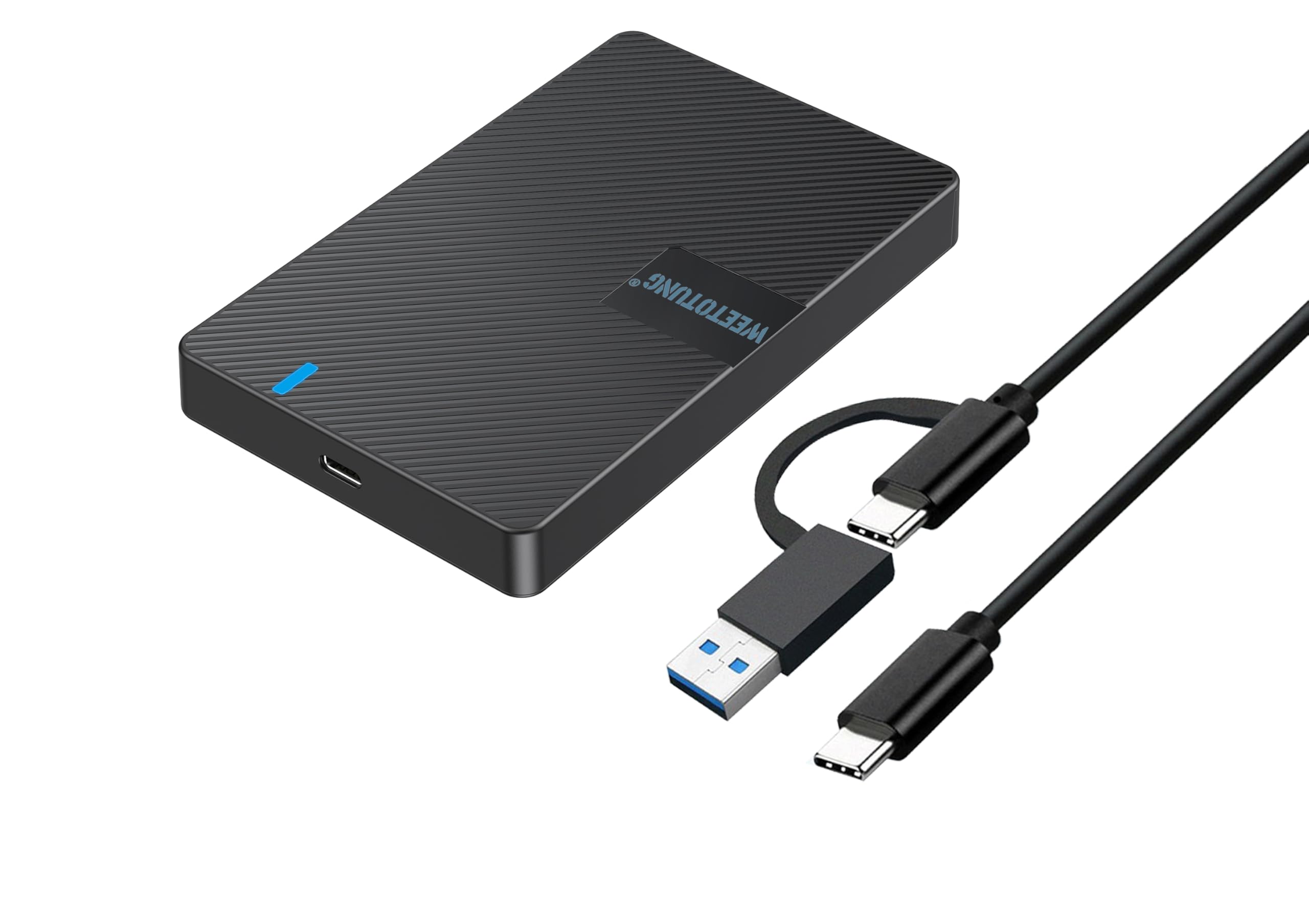Zewnętrzna obudowa dysku twardego USB-C 2,5'' HDD SSD do SATA - WEETOTUNG 6 Gb/s obudowa bez użycia narzędzi kompatybilna z dyskiem UASP - do dysku 7 mm 9,5 mm z MacBookiem WD Seagate PlayStation