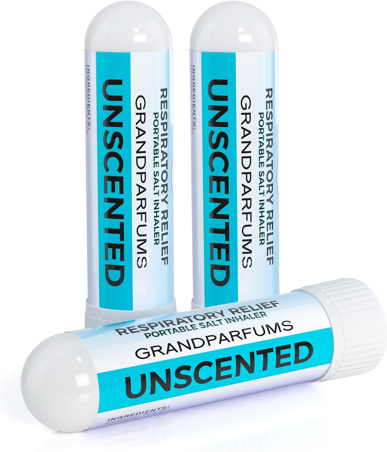 Grand Parfums Portable Salt Nasal Inhaler - Unscented Salt Inhaler, Himalayan Salt Inhaler | Help Clear Congestion, Improve Breathing and Relieve Allergies | Essential Salt Inhaler