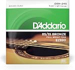 D'Addario Guitar Strings - Acoustic Guitar Strings - 85/15 Bronze - For 6 String Guitar - Full, Bright Tone - EZ890 - Super Light, 9-45