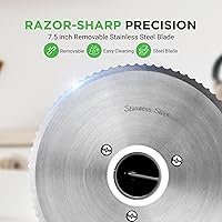 Vista 3 de NutriChef Cortador de carne eléctrico Cortador automático de carne, delicatessen y pan de 200W Selector ajustable para rango de corte de 0-15mm