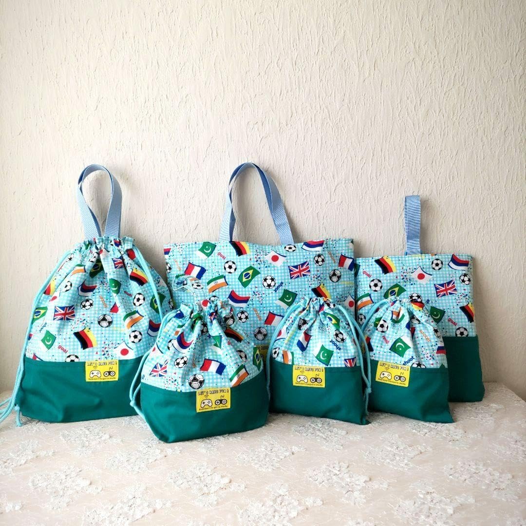 ハンドメイド オーダー レッスンバッグ 巾着 ランチョンマット レトロ